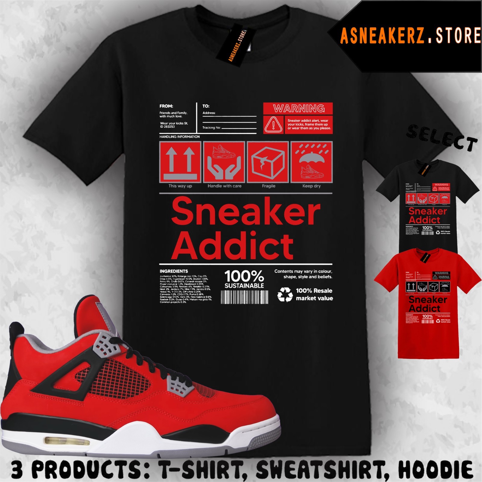 Tee Shirt Matching AJ 4 Toro Bravo 2026 Match Sneaker Sneakerhead Addict T-Shirt
