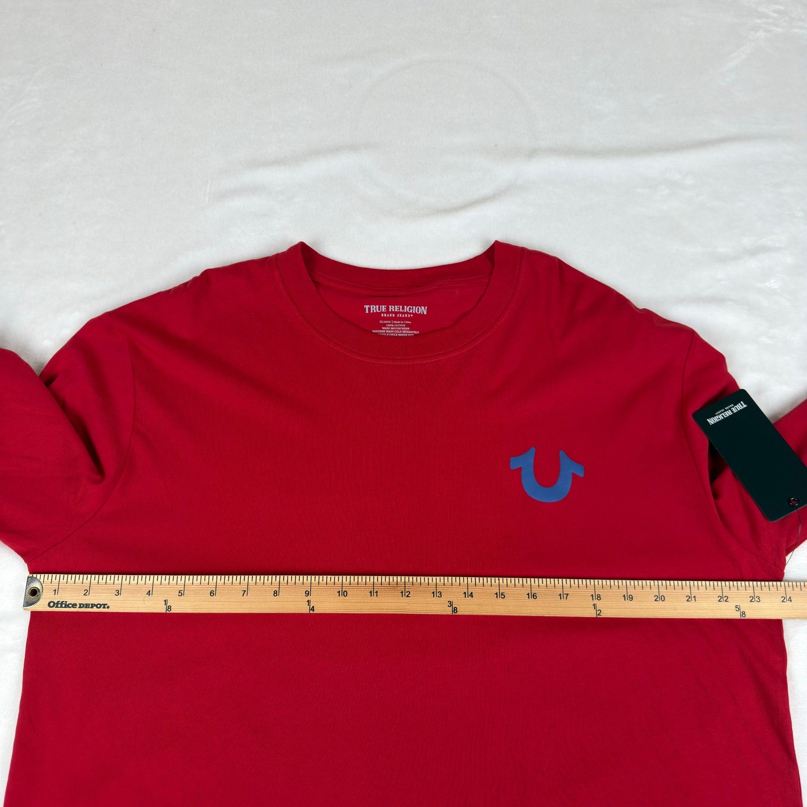 True Religion Mens True Buddha LS Tee Red Long Sleeve Graphic Shirt XL New $72