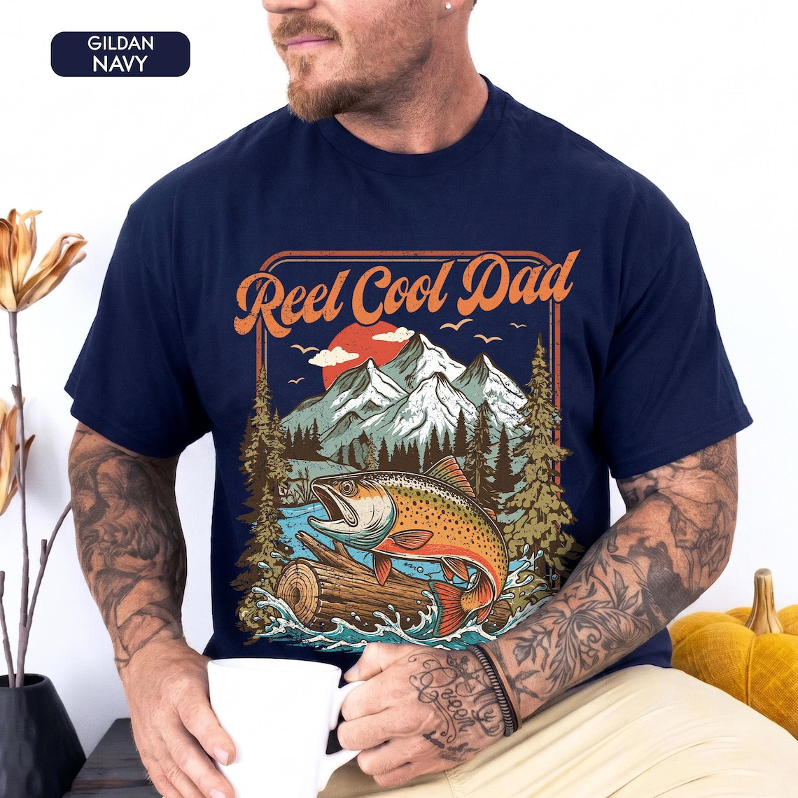 Comfort Colors Reel Cool Dad Fishing Shirt Father&rsquo;s Day Gift For Husband Men Tee