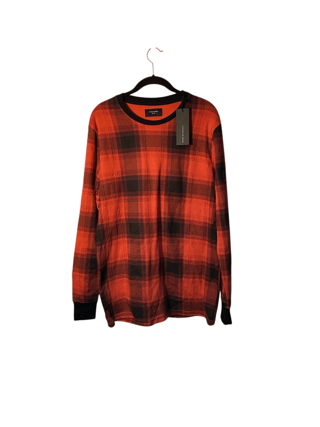 NWT cotton on men’s red and black long sleeve checkered plaid shirt S/M