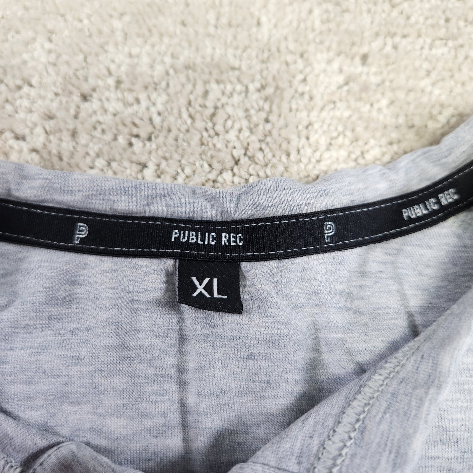 Public Rec Shirt Men XL Gray Go To Henley Pima Cotton Stretch Blend Long Sleeve