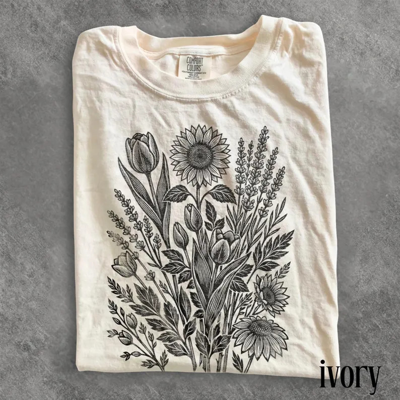 Classic Wildflower Botanical Flower Nature Vintage Comfort Tee