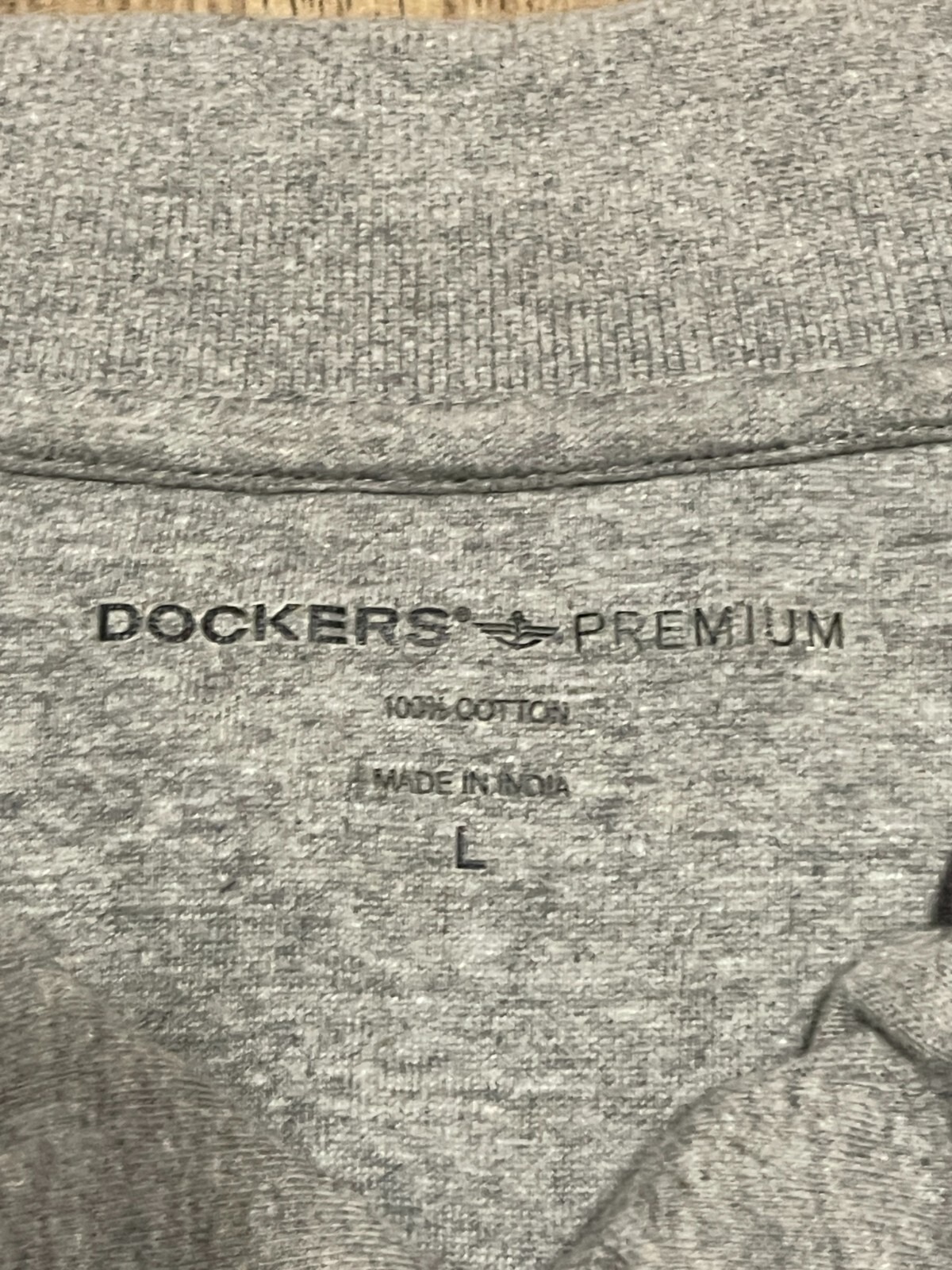 DOCKERS Premium Shirt, Men&rsquo;s Size Large, Gray, Long Sleeve, Collared