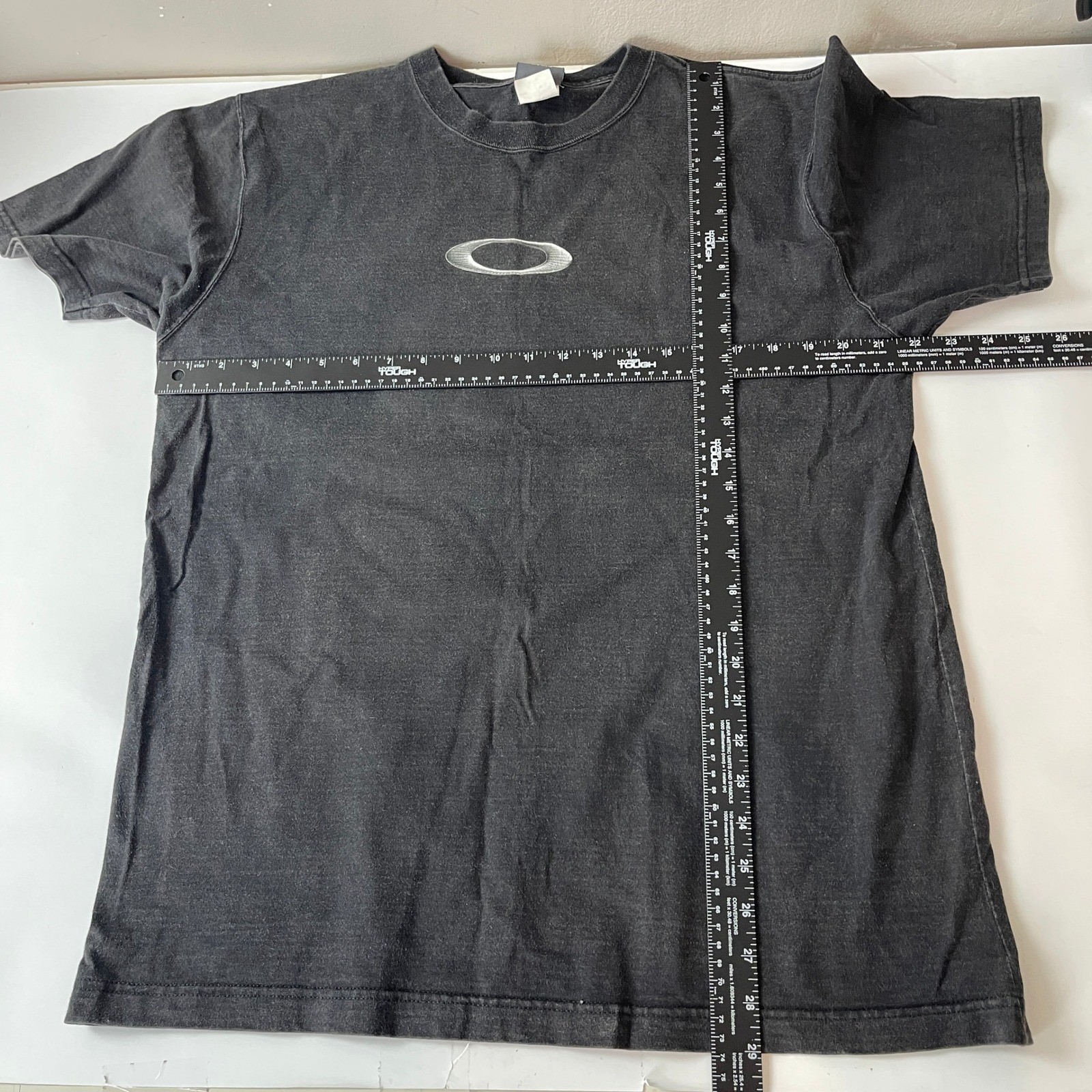 Vintage Oakley Software Shirt Mens Large Black 3d Skull Crossbones USA Made Y2K