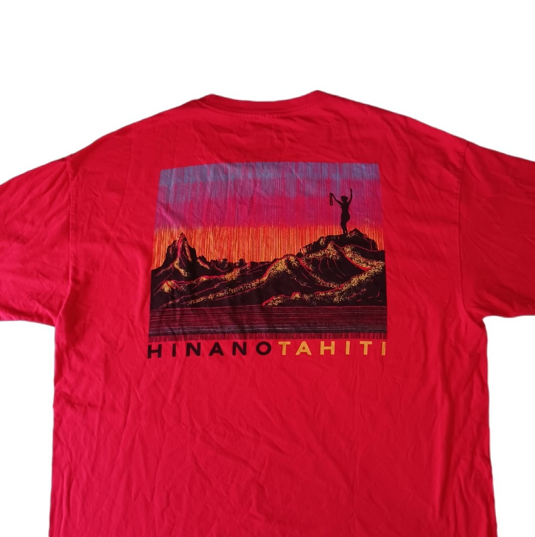 Hinano Tahiti Mens Size XL Red T Shirt Short Sleeve Polynesian Beer
