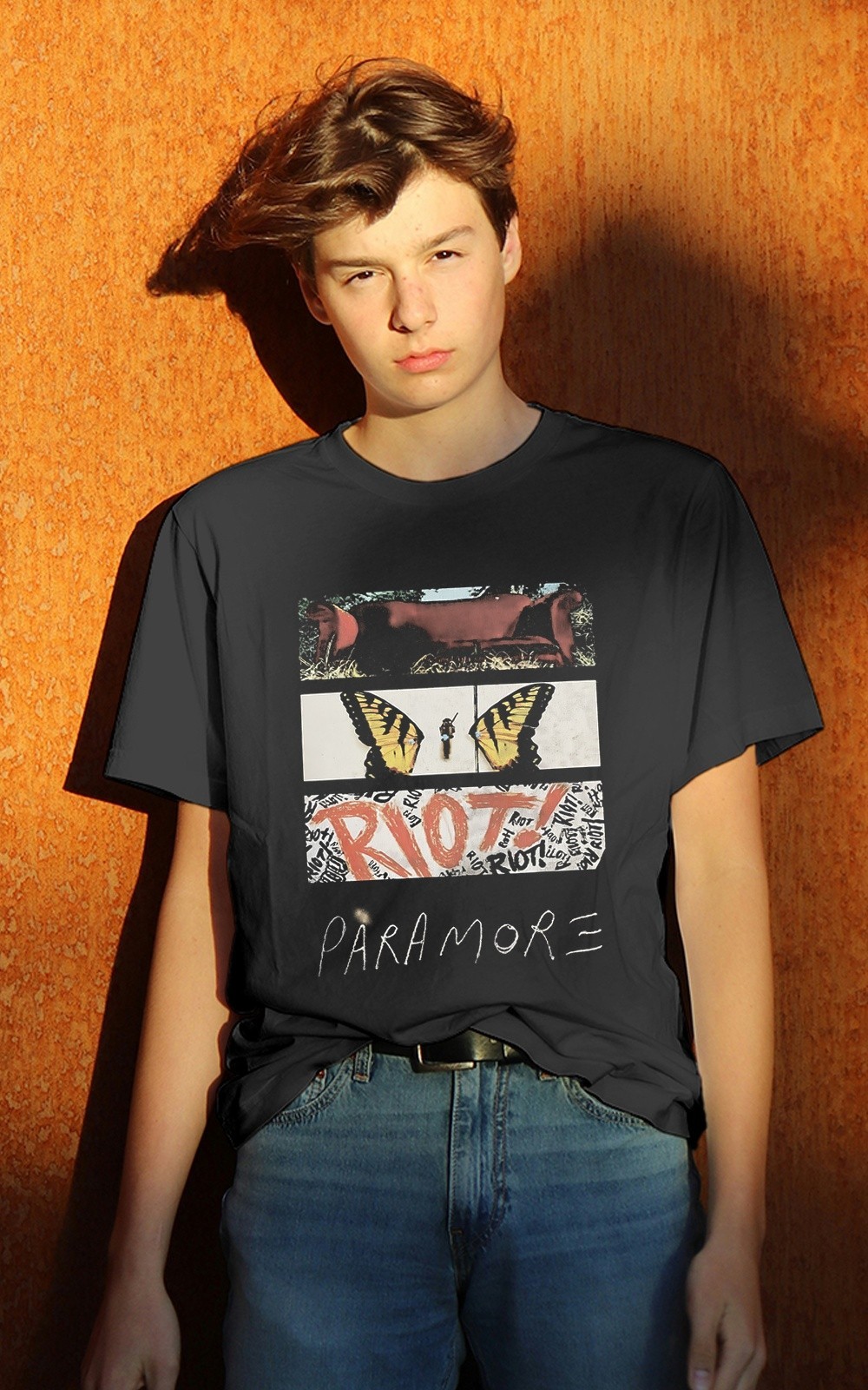 Paramore Rock Band Concert Tour Graphic Charcoal Unisex T-shirt S-4XL