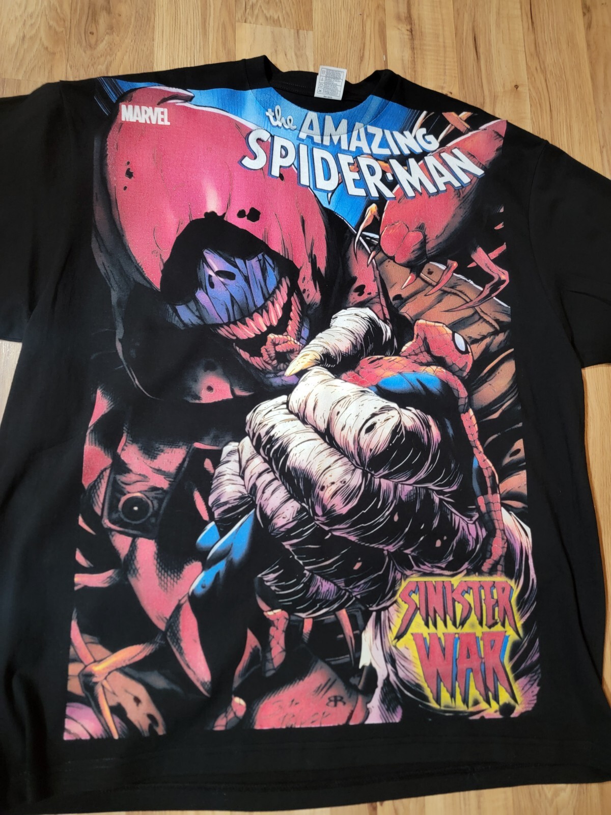 SPIDERMAN SINISTER WAR ON A SHAKA HEAVYWEIGHT GARMET DYED T SHIRT « MODERN »