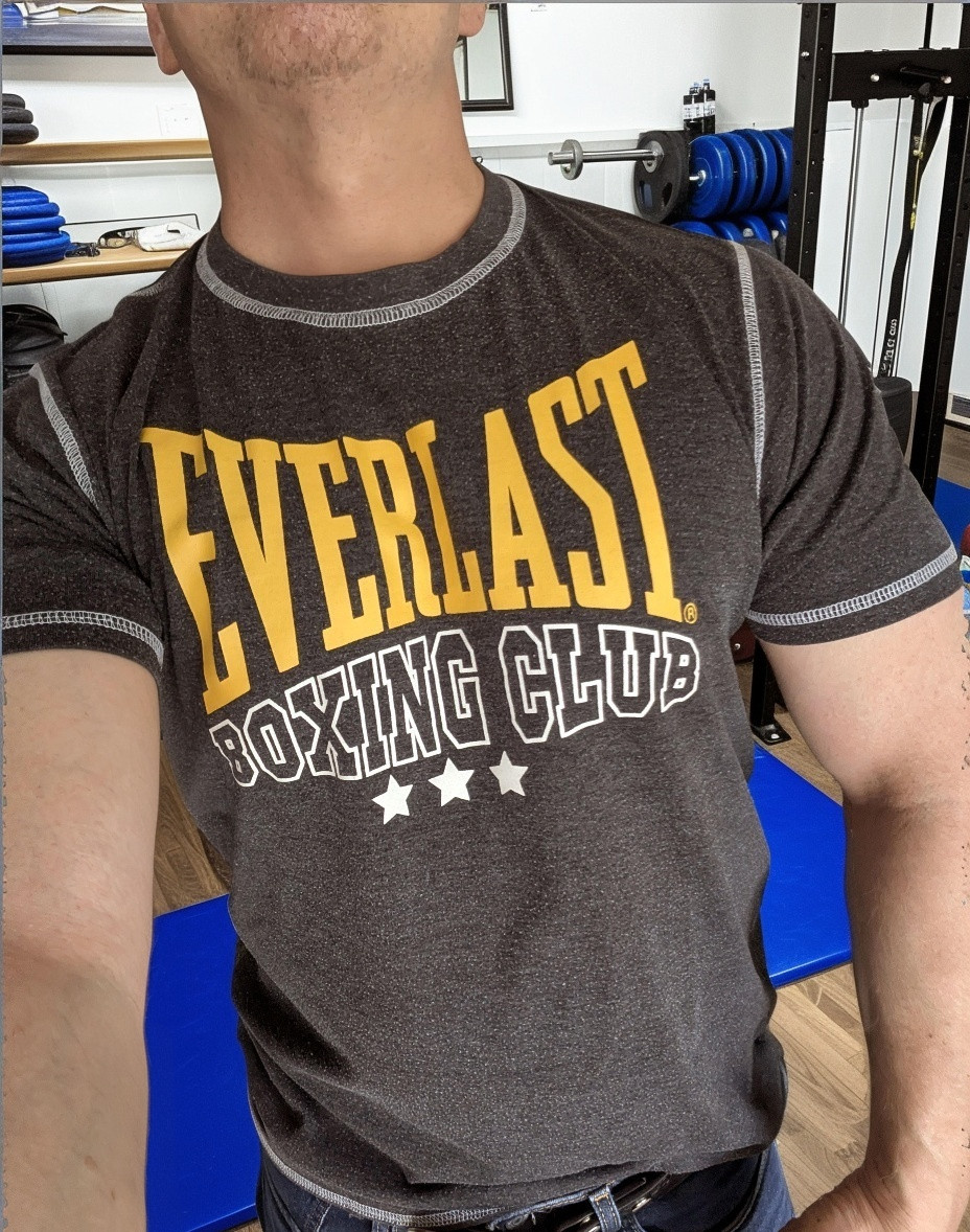 MEN&rsquo;S TSHIRT: Everlast Boxing Club Athletic Training Performance Black Gym MED