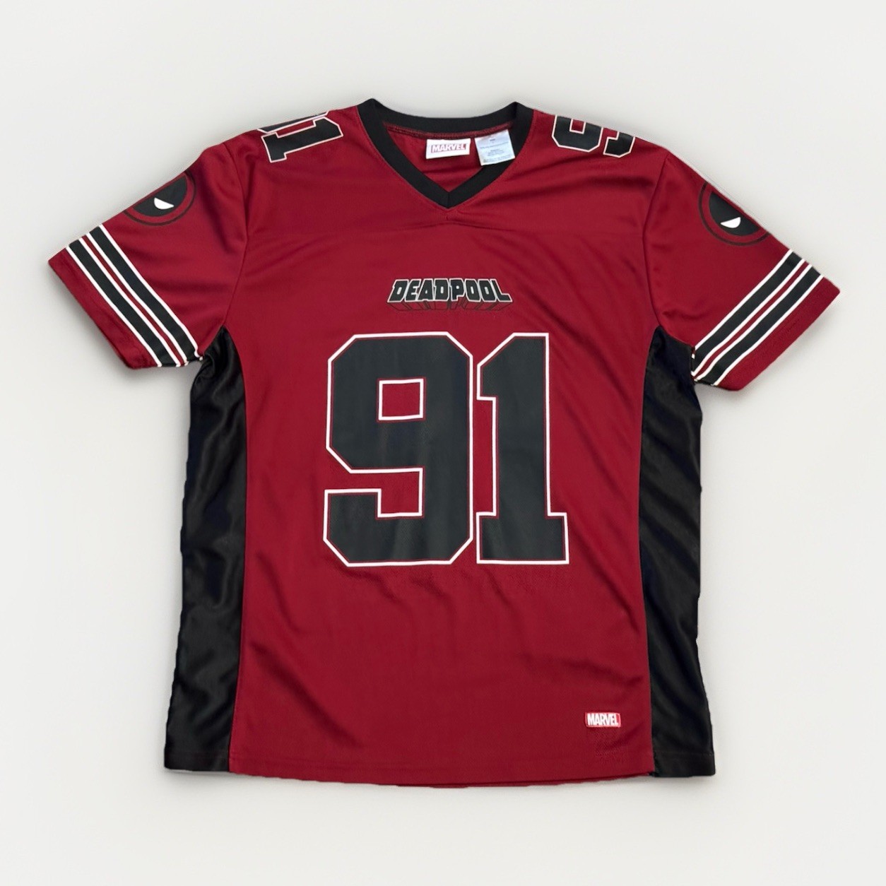 Marvel Deadpool 91 Jersey Shirt Tee Men’s Large Movie Superhero