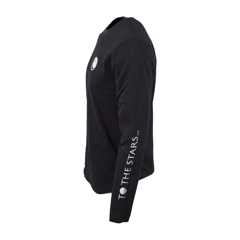 TO THE STARS MENS L/S BLACK T SHIRT