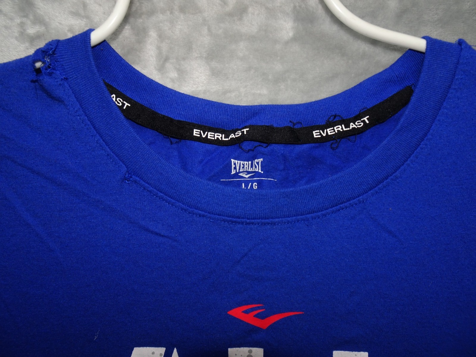 Everlast “All I Do Is Win” Men’s T-Shirt Blue Red White Graphic Large Boxing