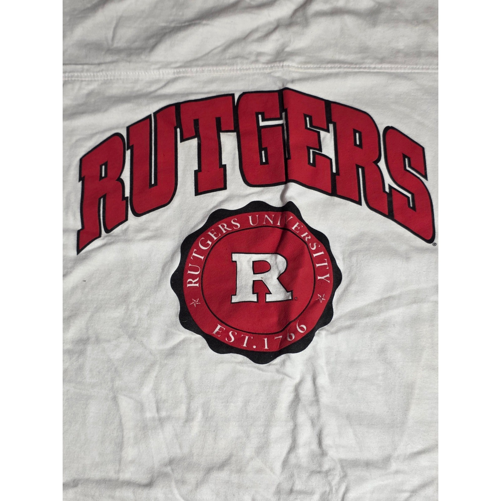 Pressbox Rutgers University Long Sleeve Jersey Shirt Mens Medium White Cotton