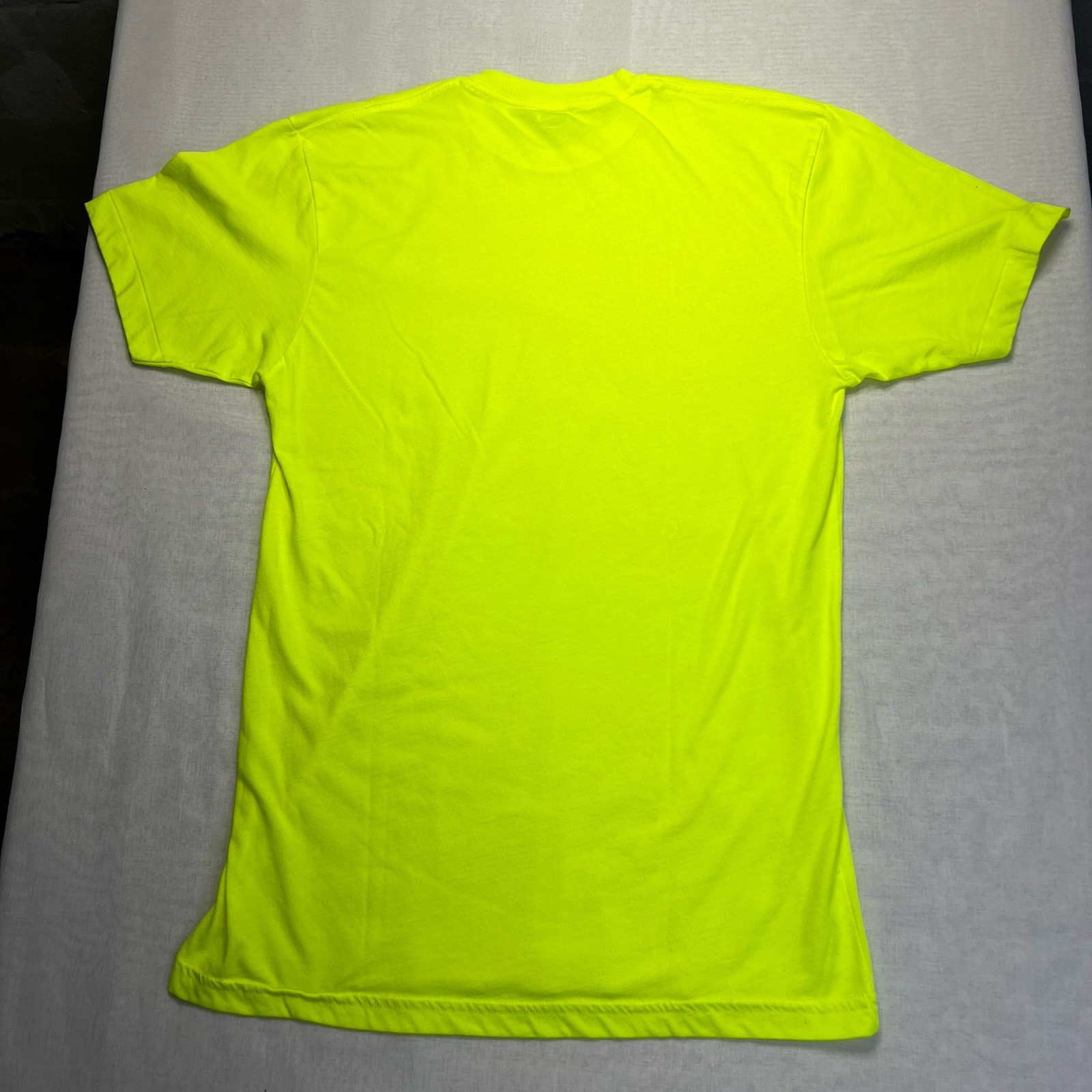 American Apparel NEON Yellow 50/50 T Shirt Cotton Blend USA Made Size Medium