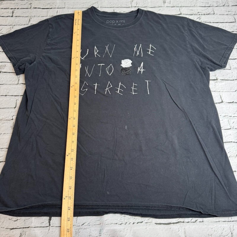 Pop X Mi Band Punk Rock T Shirt Concrete Turn Me Into A Street Mens XXL Black