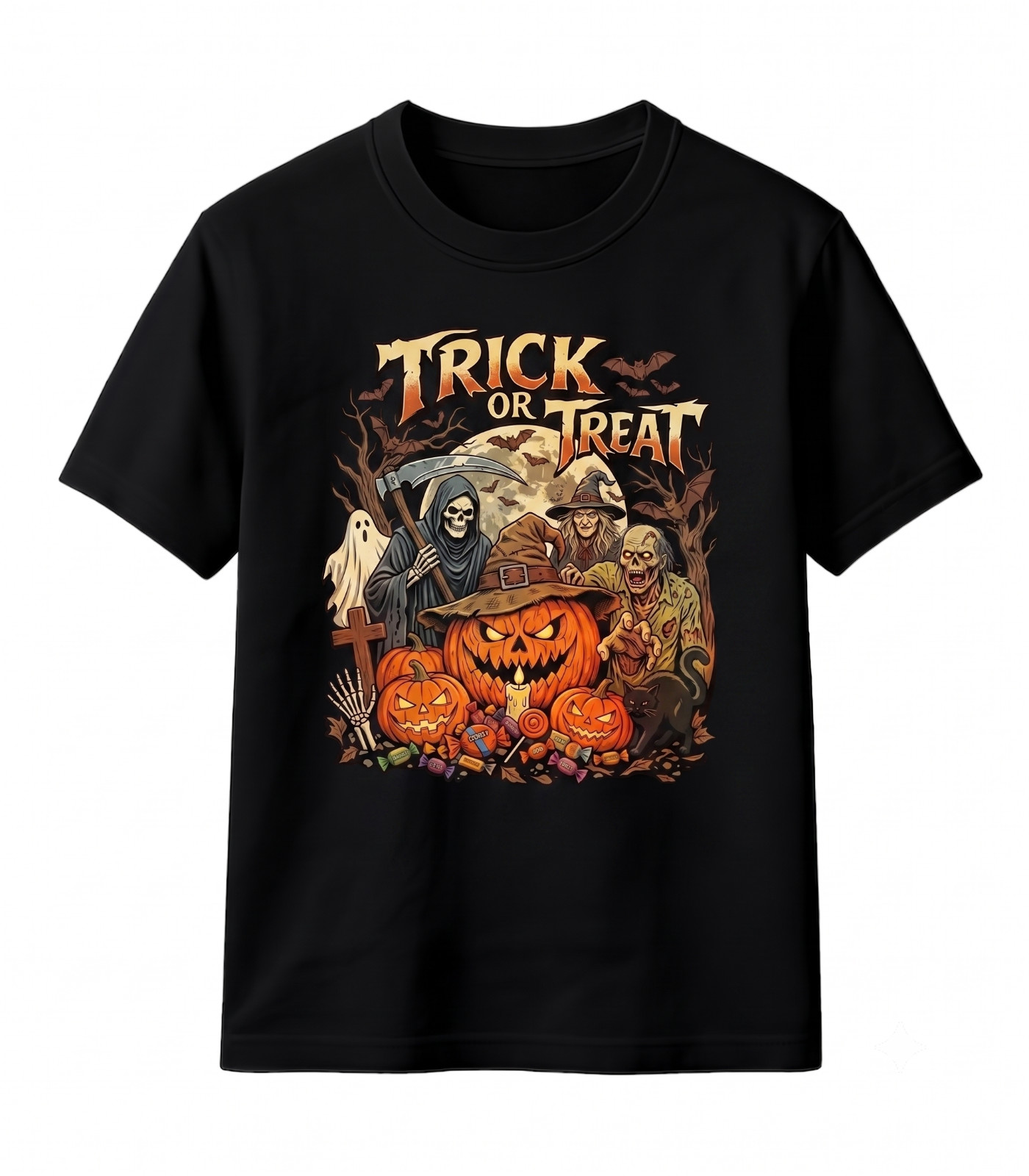 Vintage Ghost Halloween T-Shirt Retro Spooky Season Graphic Tee Family Matching