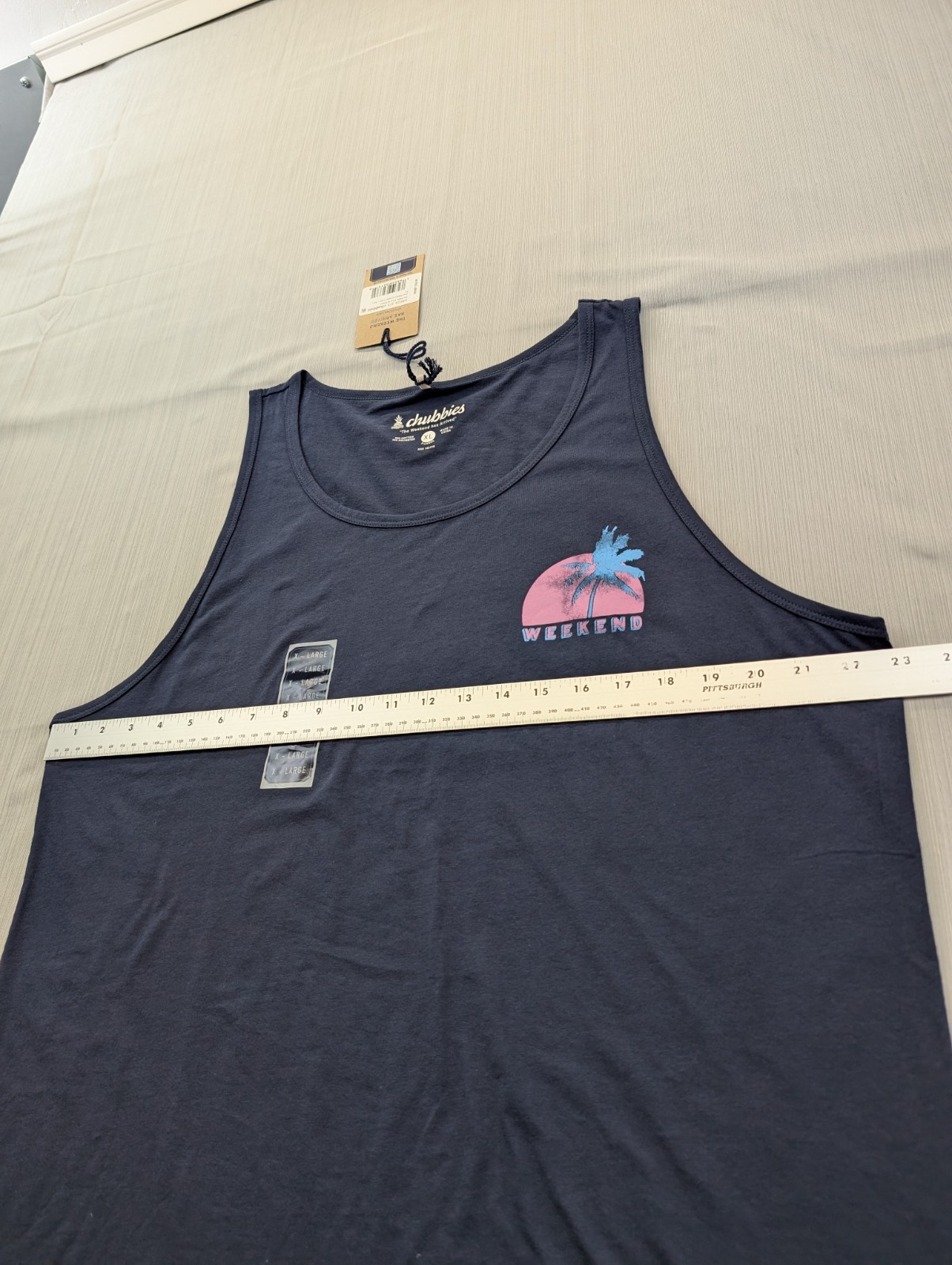 New Mens Chubbies Tank Top Size XL Distressed Look Palm Vice