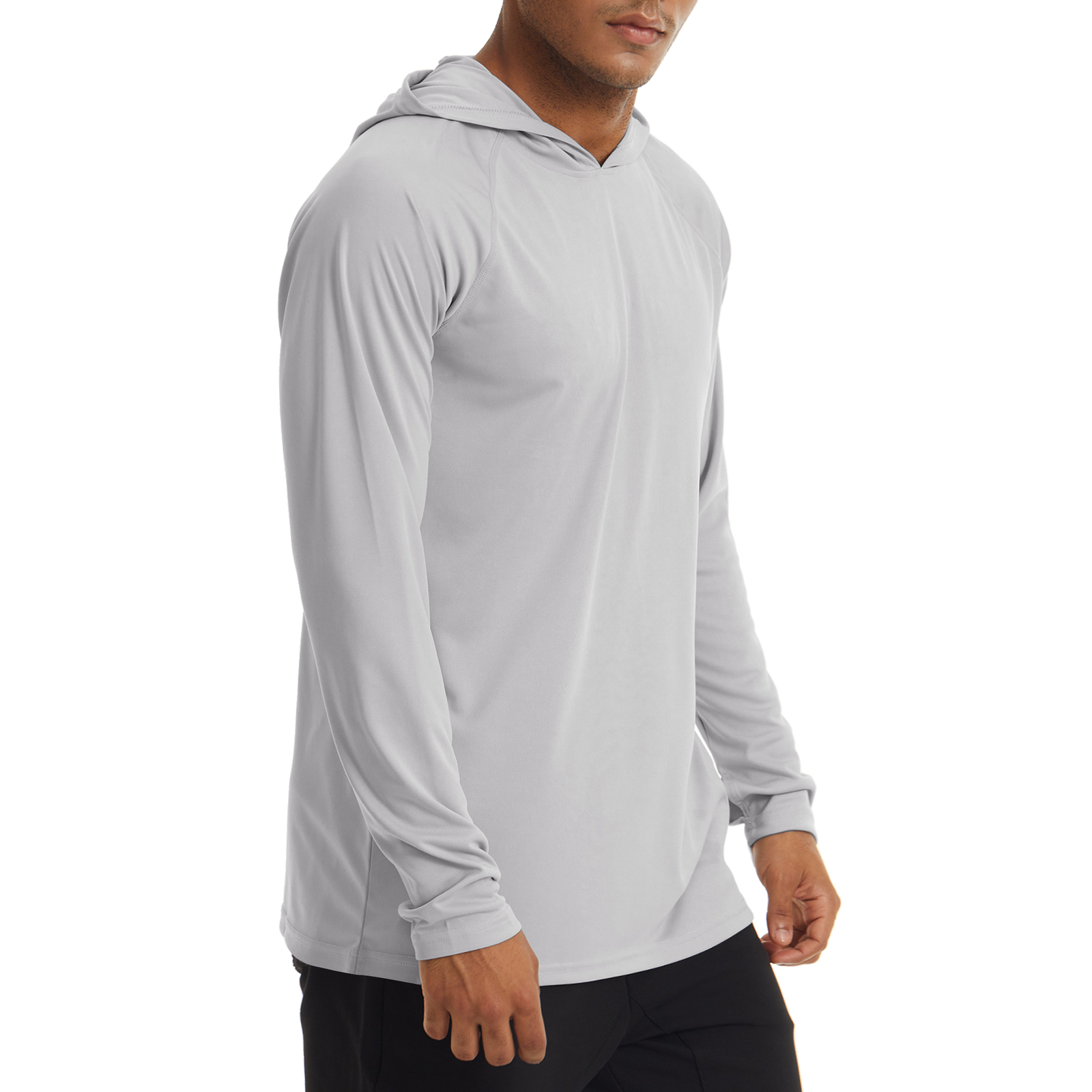 Mens UPF 50+ Hoodie Long Sleeve Outdoor Sun Shirts Hiking Fishing Team Work Tops