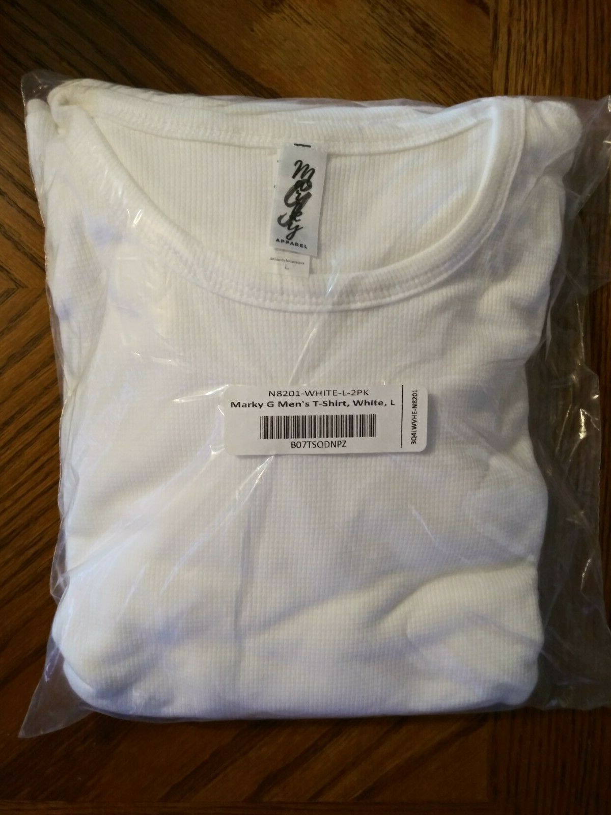 Marky G 2pk Size L White Long Sleeve T-Shirts Crew Neck