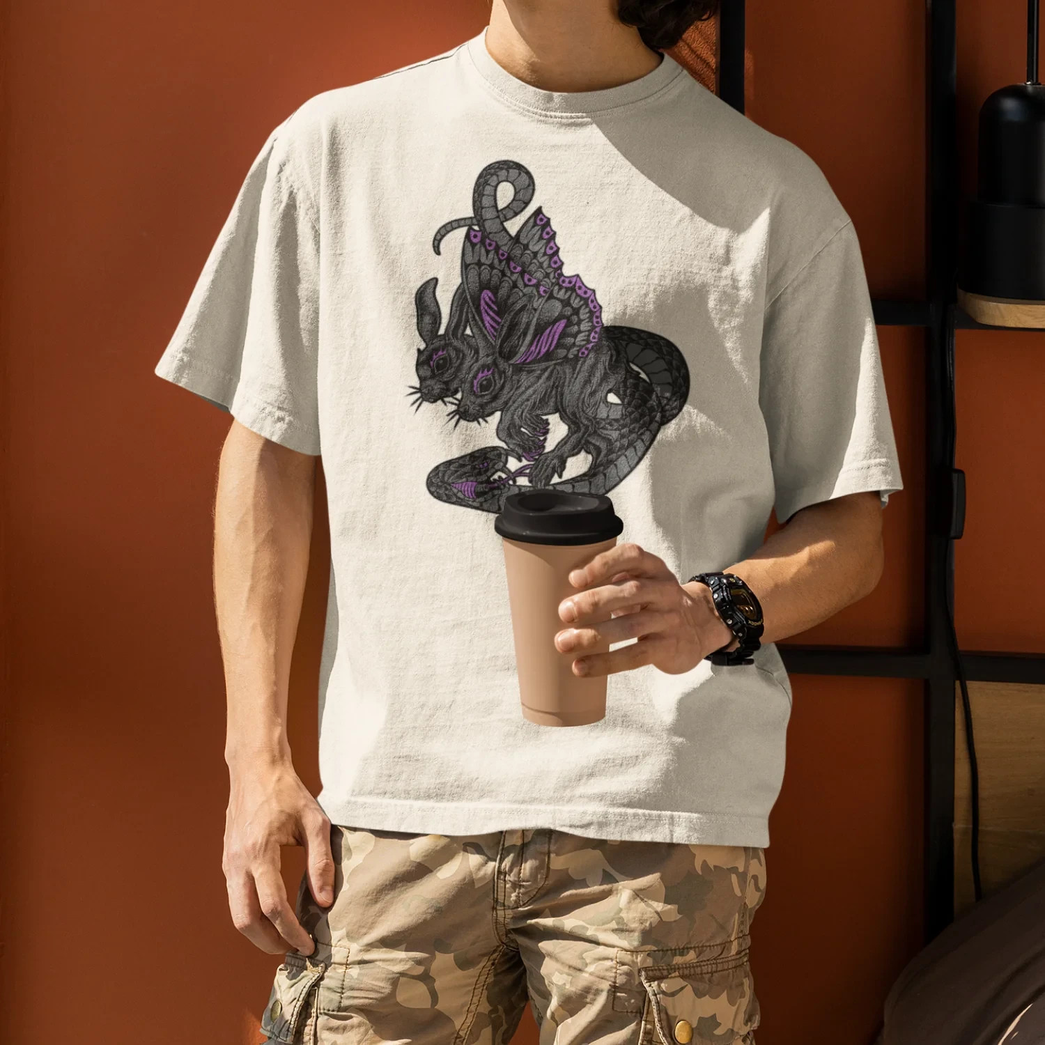 Men&rsquo;s Oversized Round Neck Streetwear T-Shirt Soft Cotton Casual Wear Comfort