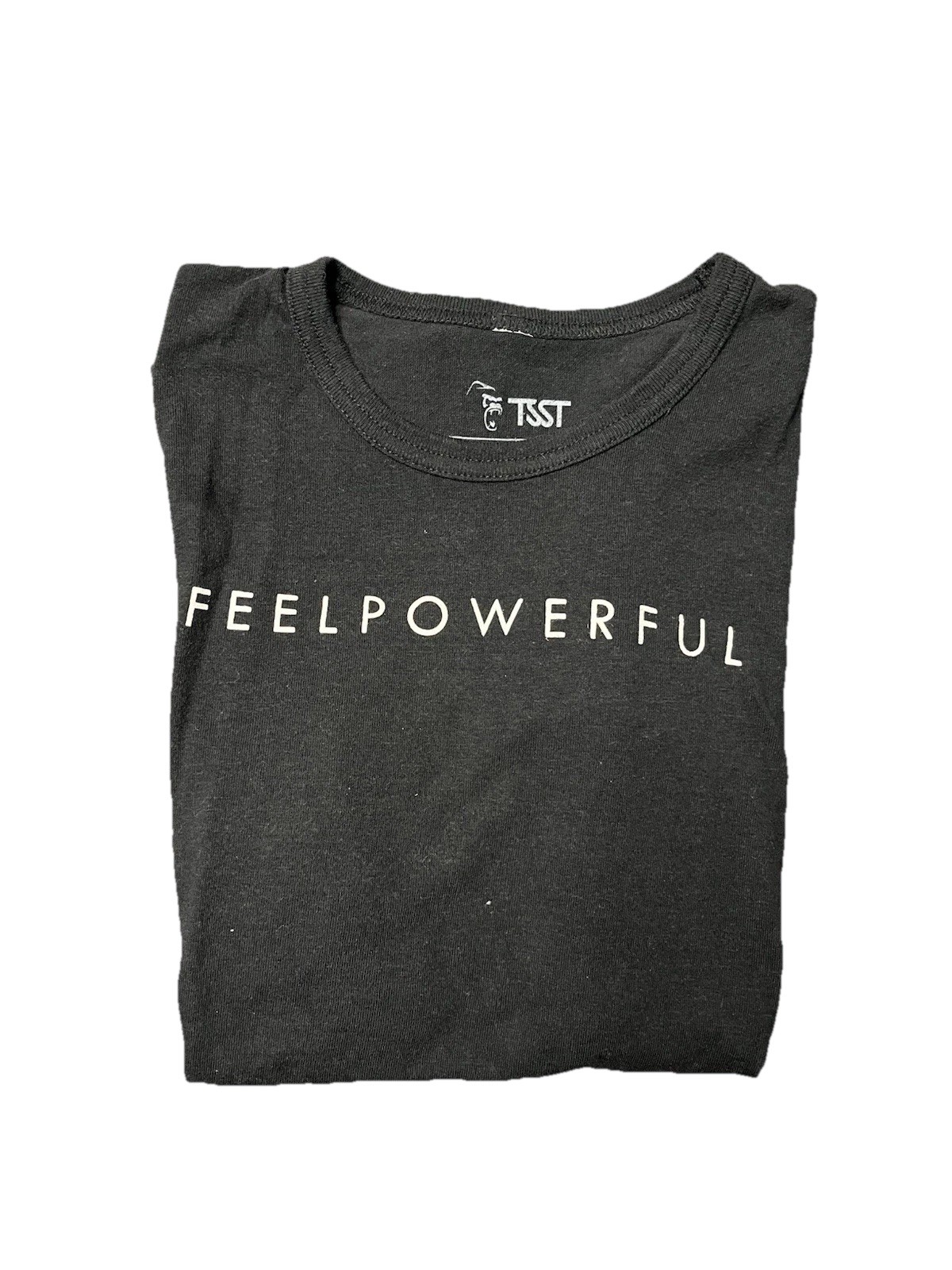 Feel Powerful Gym Shirt Men’s Size Lg Black S/S Shirt Cotton Poly Made In USA