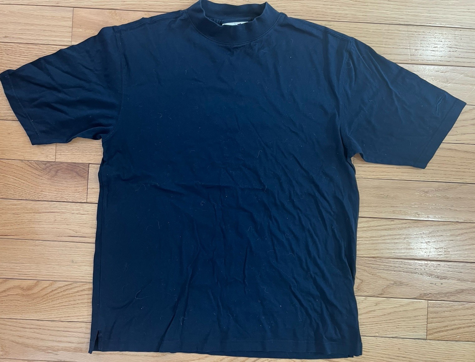 VTG Men’s Slazenger Mock Neck T- Shirt Navy Mecerized Cotton Spandex L NEW Golf