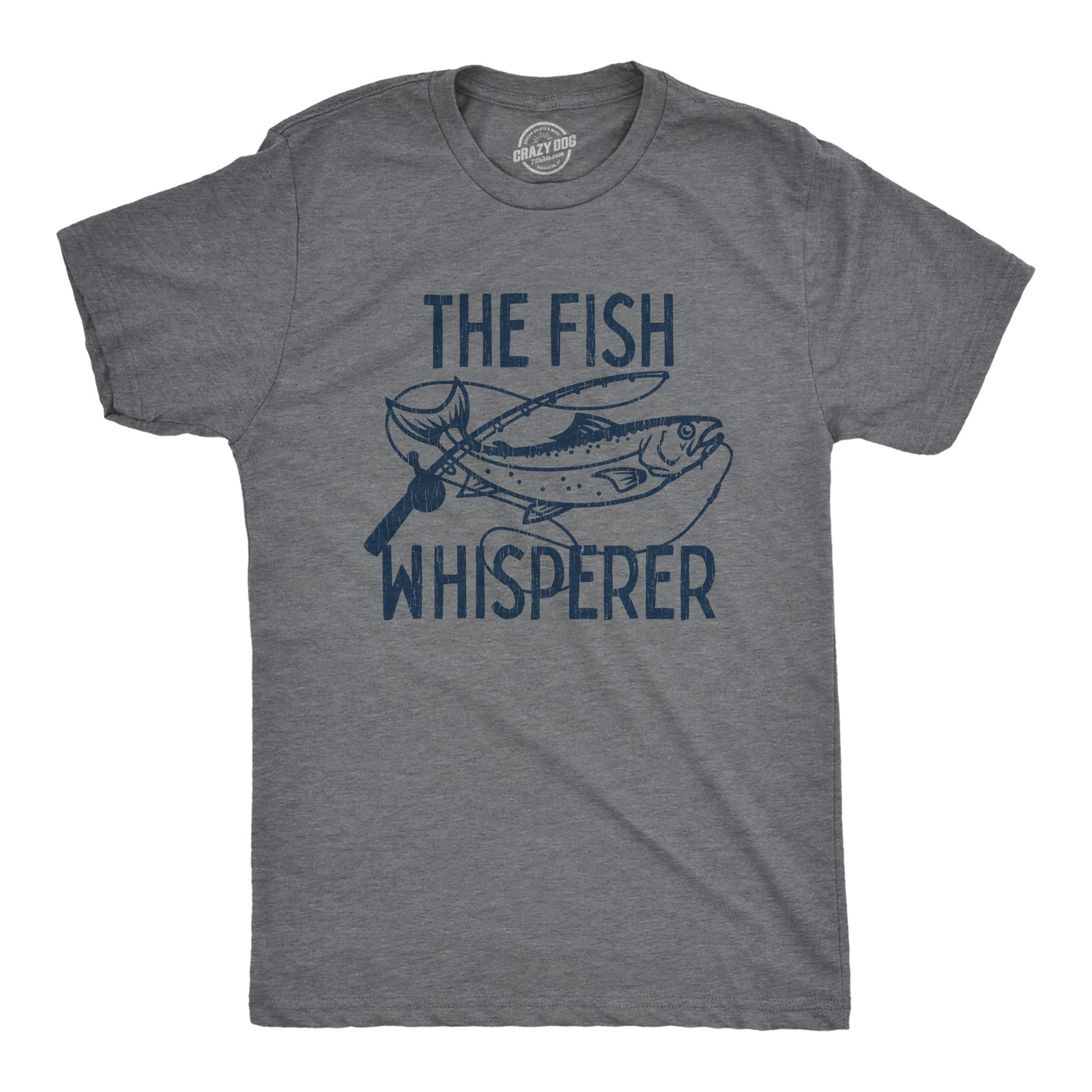 Mens The Fish Whisperer T Shirt Funny Fishing Lake Time Graphic Novelty Tee