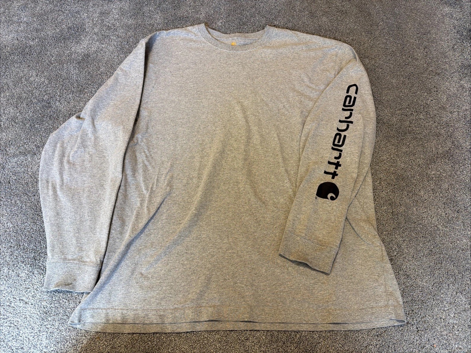 Carhartt Men’s Size XL Original Fit Gray Logo Long Sleeve Sleeve K231