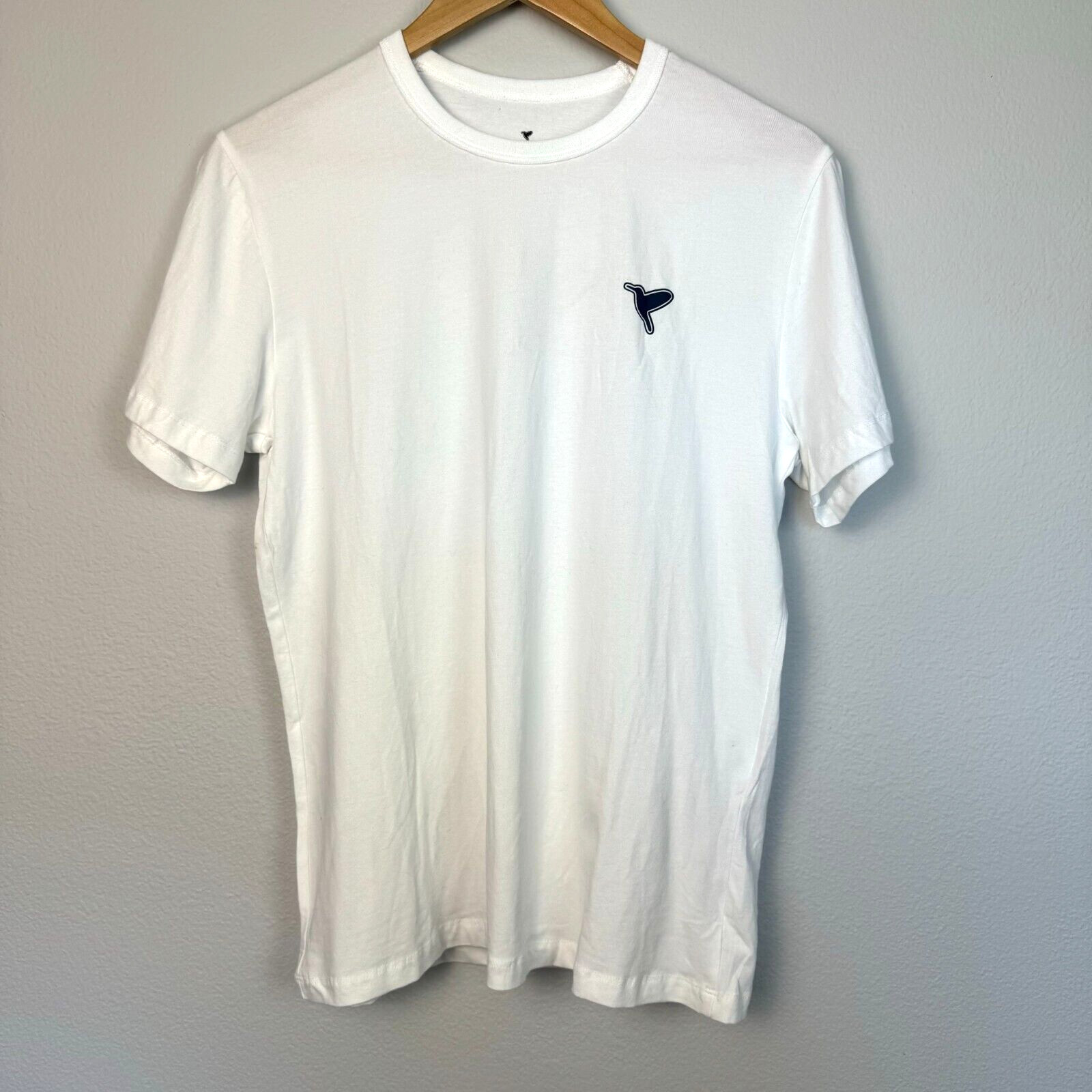 Birddogs Men T-Shirt Short Sleeve Crew Neck Palm Leaf Print Graphic White Medium