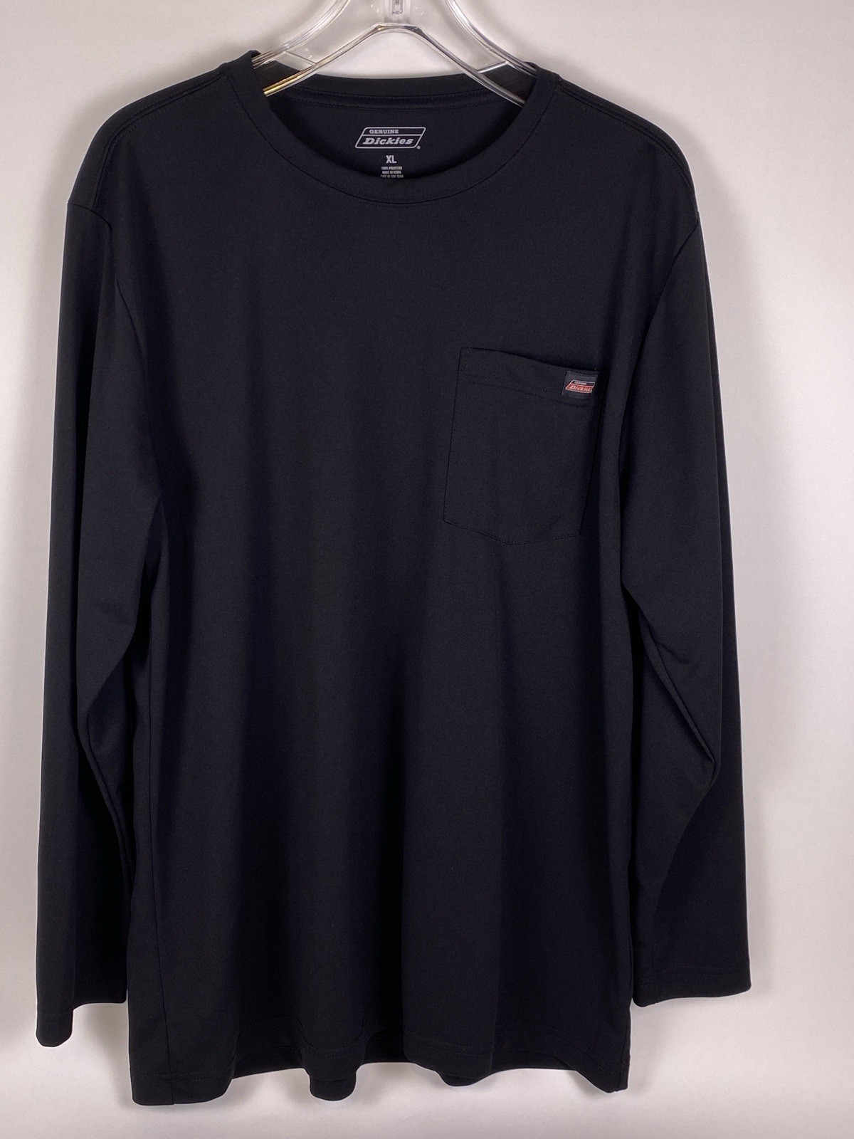 Genuine Dickies Men&rsquo;s XL Shirt Performance Long Sleeve Pocket T-Shirt Black