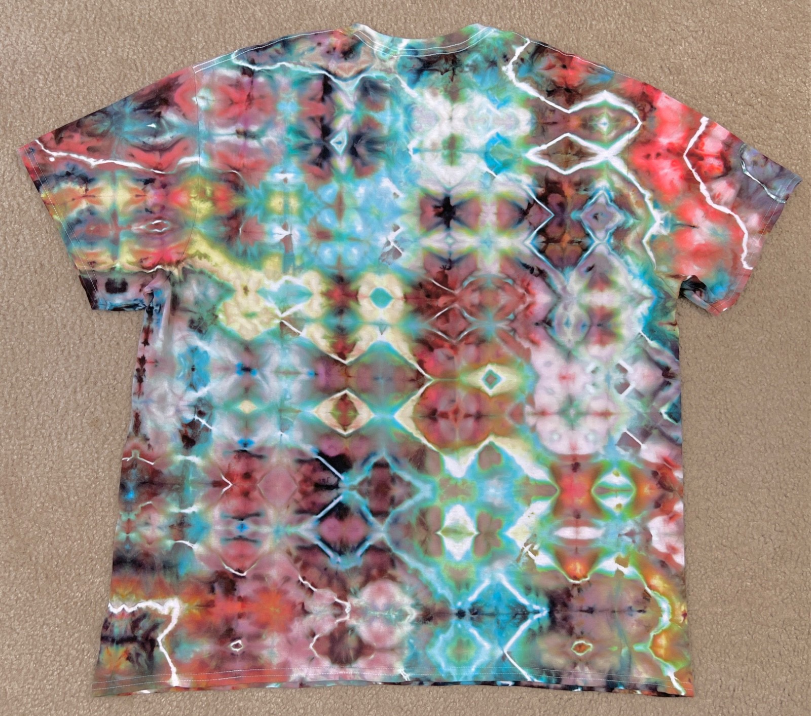 Handmade Ice Tie Dye T-Shirt 2XL Mens Womens Soft Cotton Glitch