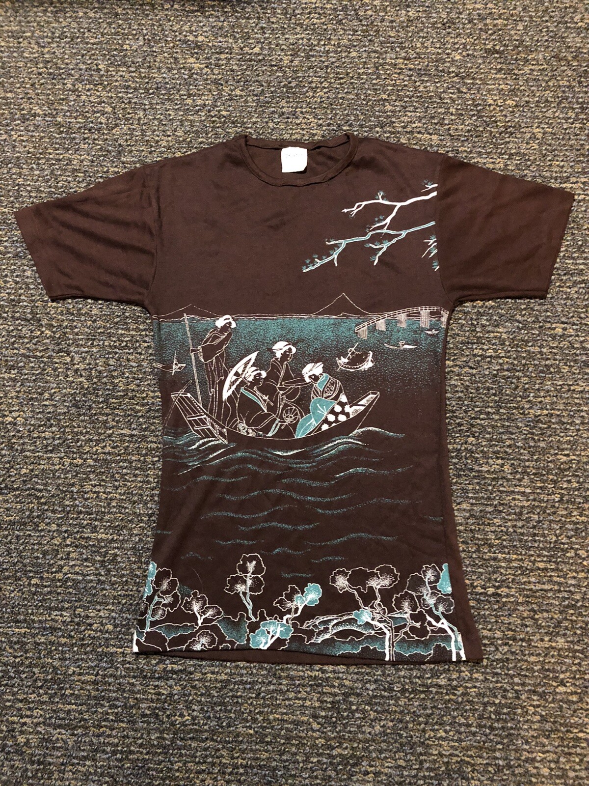 Vintage 50s Bruxton Knit Geisha Surf Hawaii Made In USA Size 18 Rare T Shirt