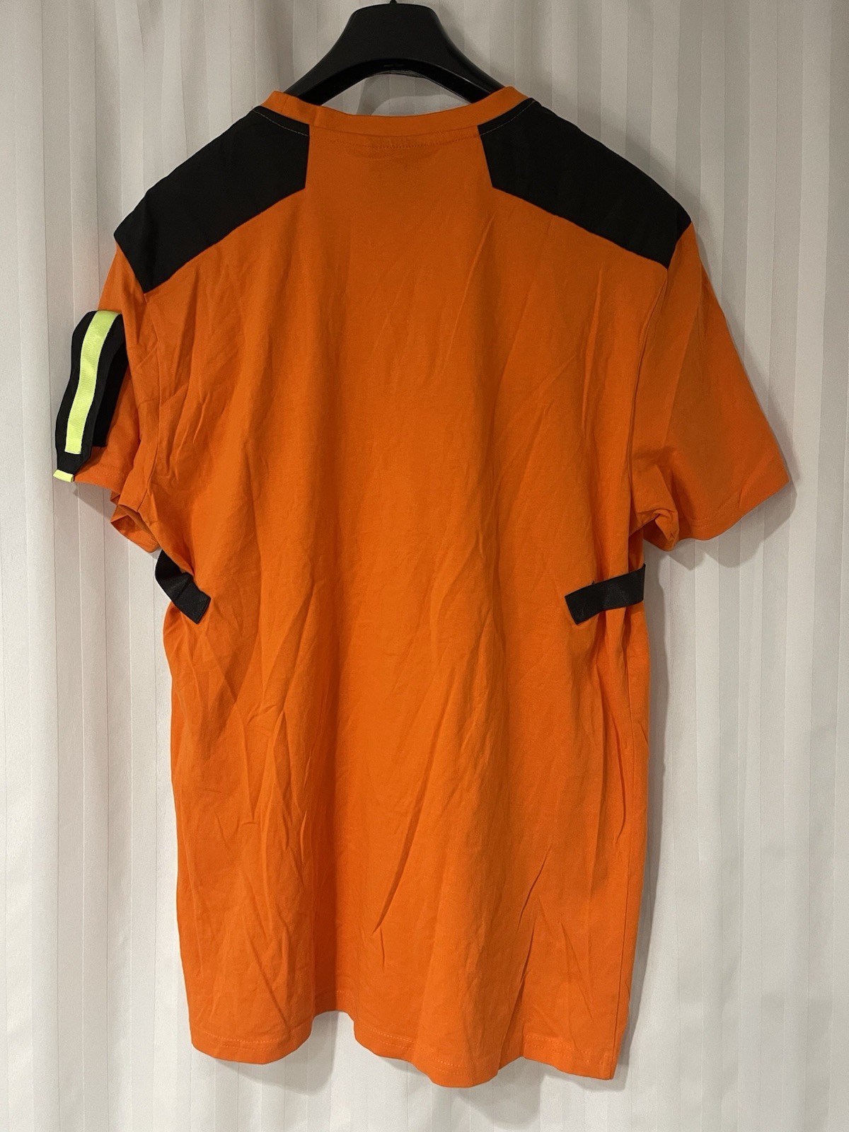 Vintage Switch Remarkable Buckle Pocket Strap T-shirt Orange Black XL Yellow