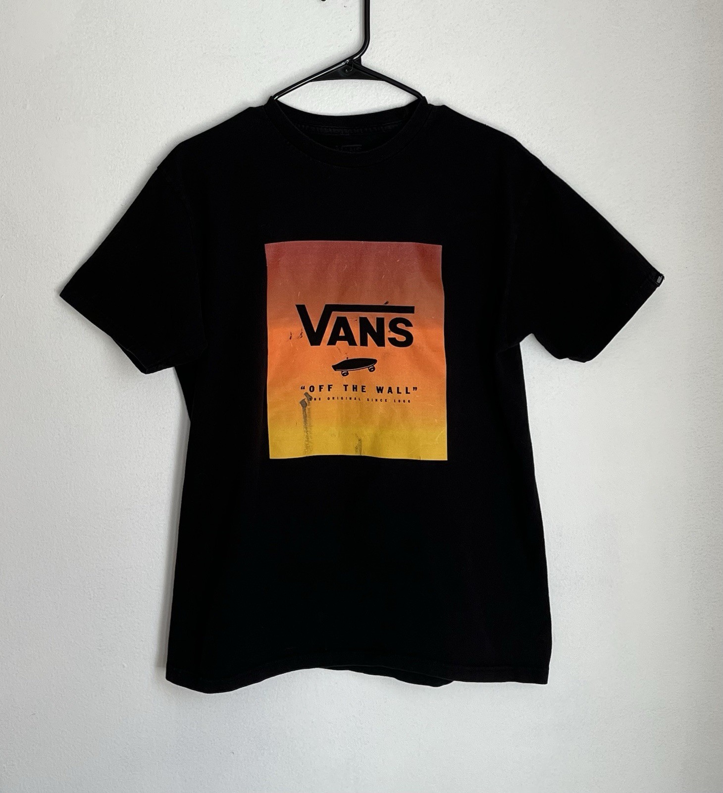 Vans Off the Wall Graphic Tee Black Short Sleeve Crew Neck Mens M Classic Fit