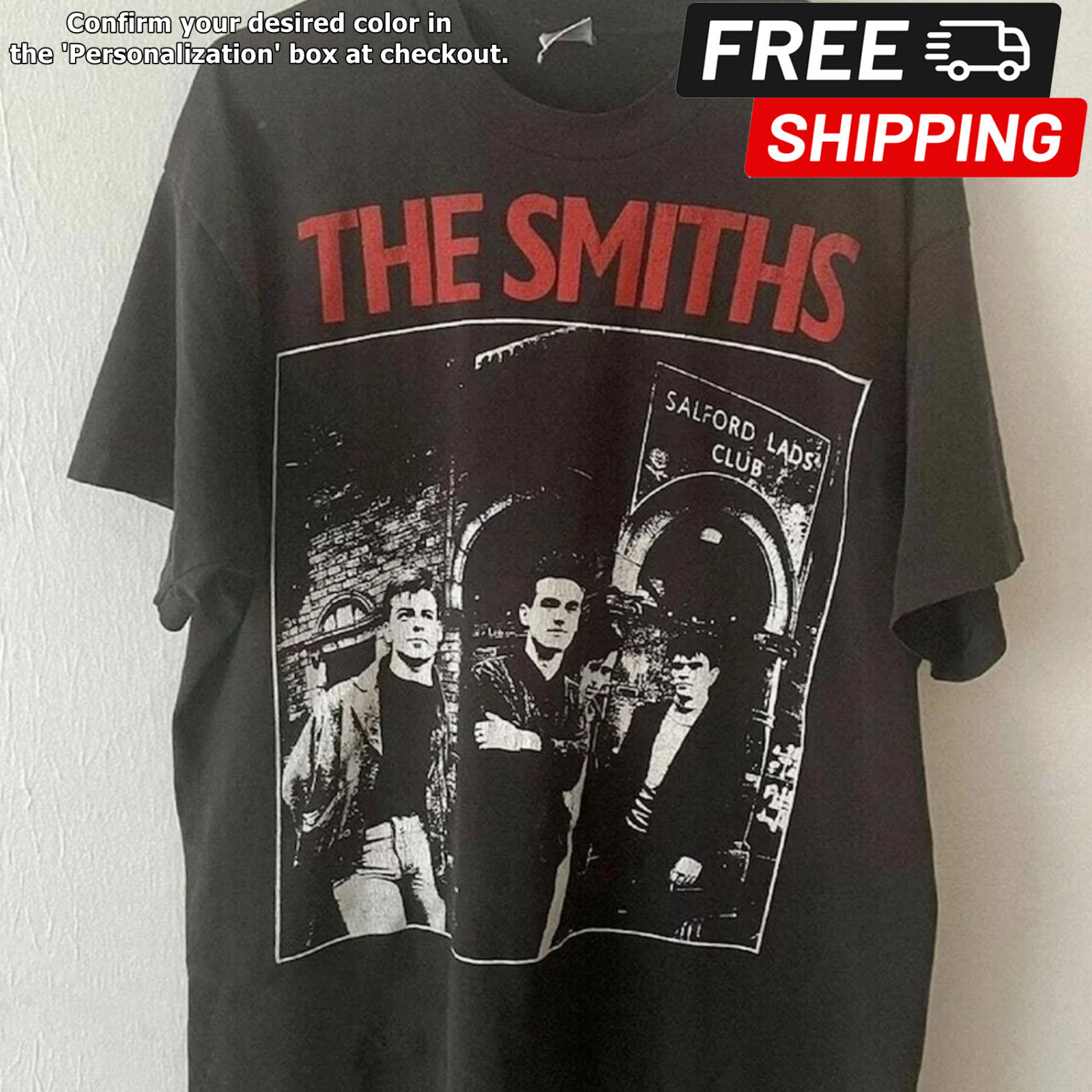 The Smiths Band Vtg Salford Lads Club 80s Tour Rock Band Unisex Tshirt KH9152