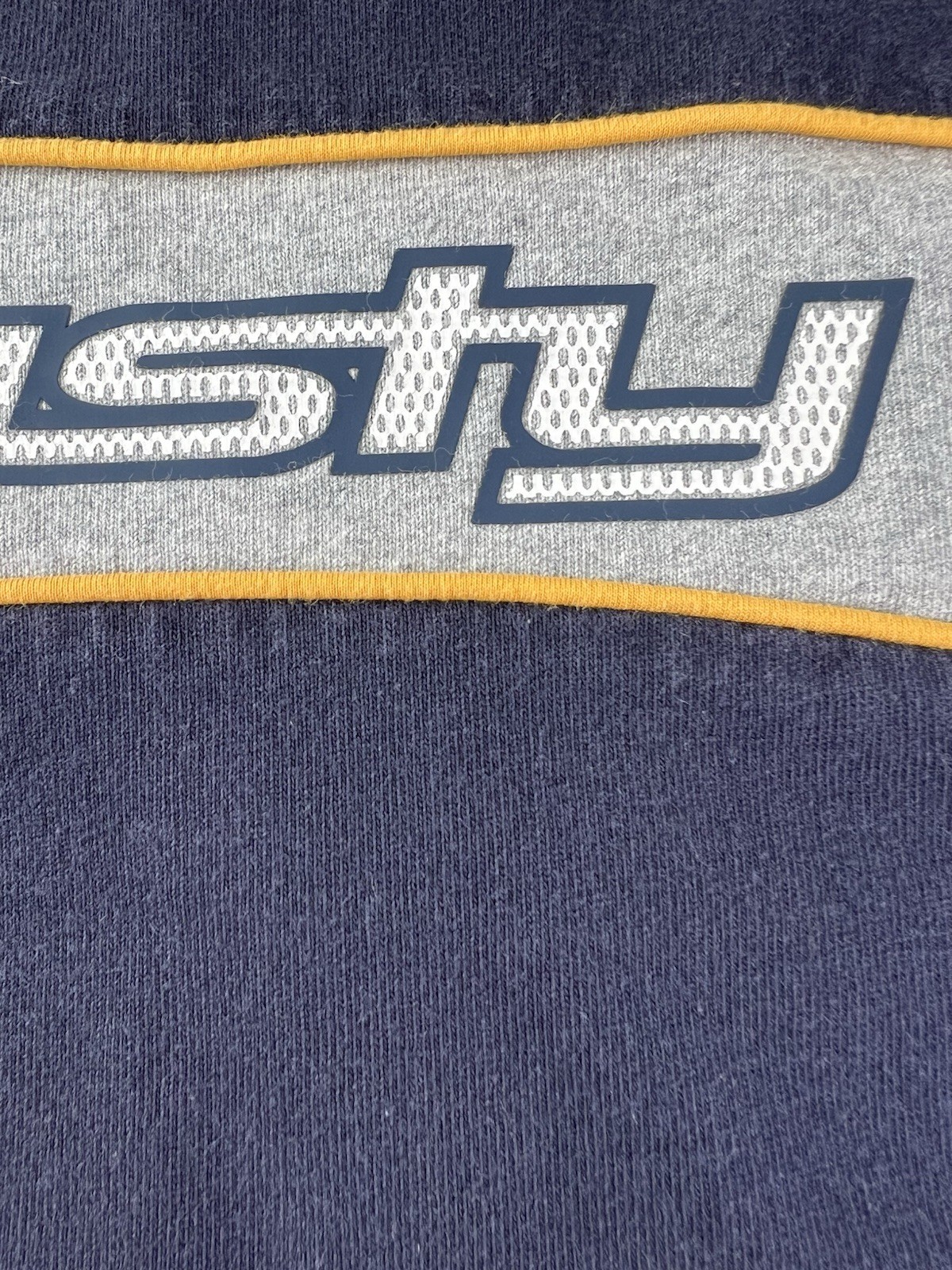 Rusty Men’s M Navy/Gray/Yellow Colorblock Logo Crew Neck Short Sleeve T-Shirt