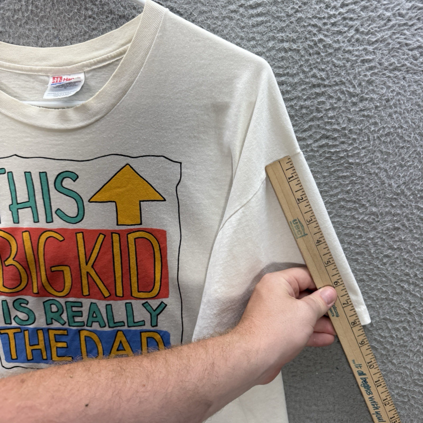 Vintage Hanes Shirt Adult XL White Single Stitch Crewneck Tee Dad Grunge 90s