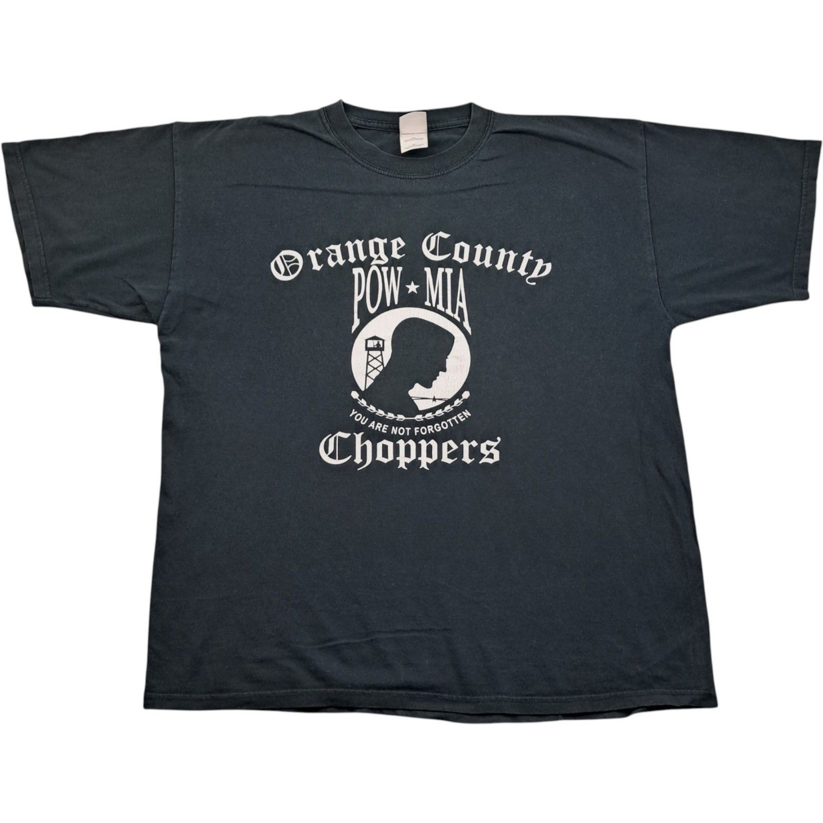Gildan T Shirt XL Men&rsquo;s Black Cotton Vintage Orange County Pow Mia Choppers
