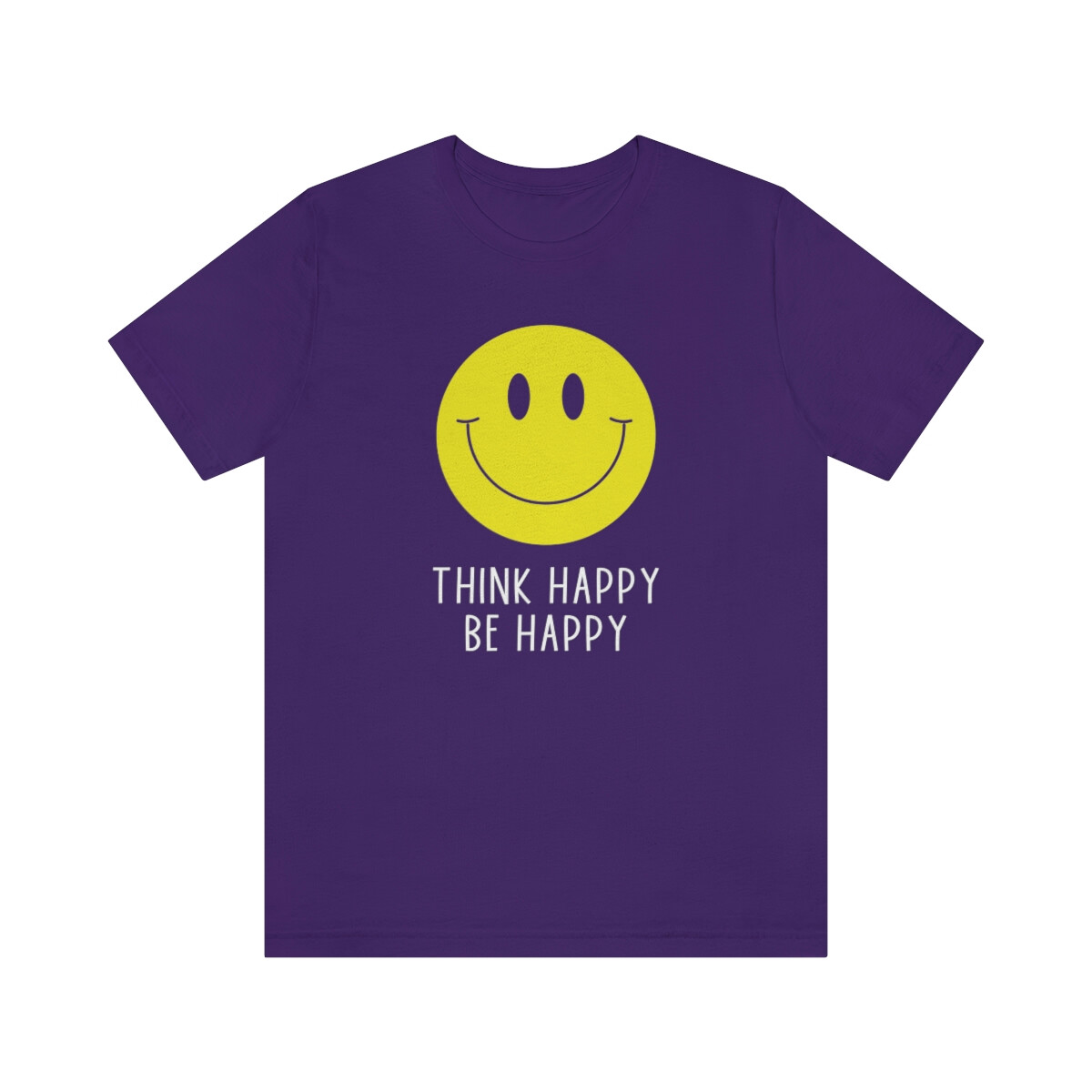 Unisex Think Happy Be Happy Yellow Smile Face Shirt Cute Smiling Smile T-Shirt