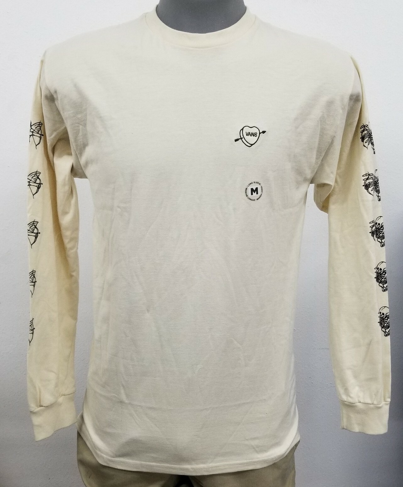 Vans Love Hate Seed Pearl Men&rsquo;s L/S Crew Neck T-Shirt NWT $29.50 Choose Size