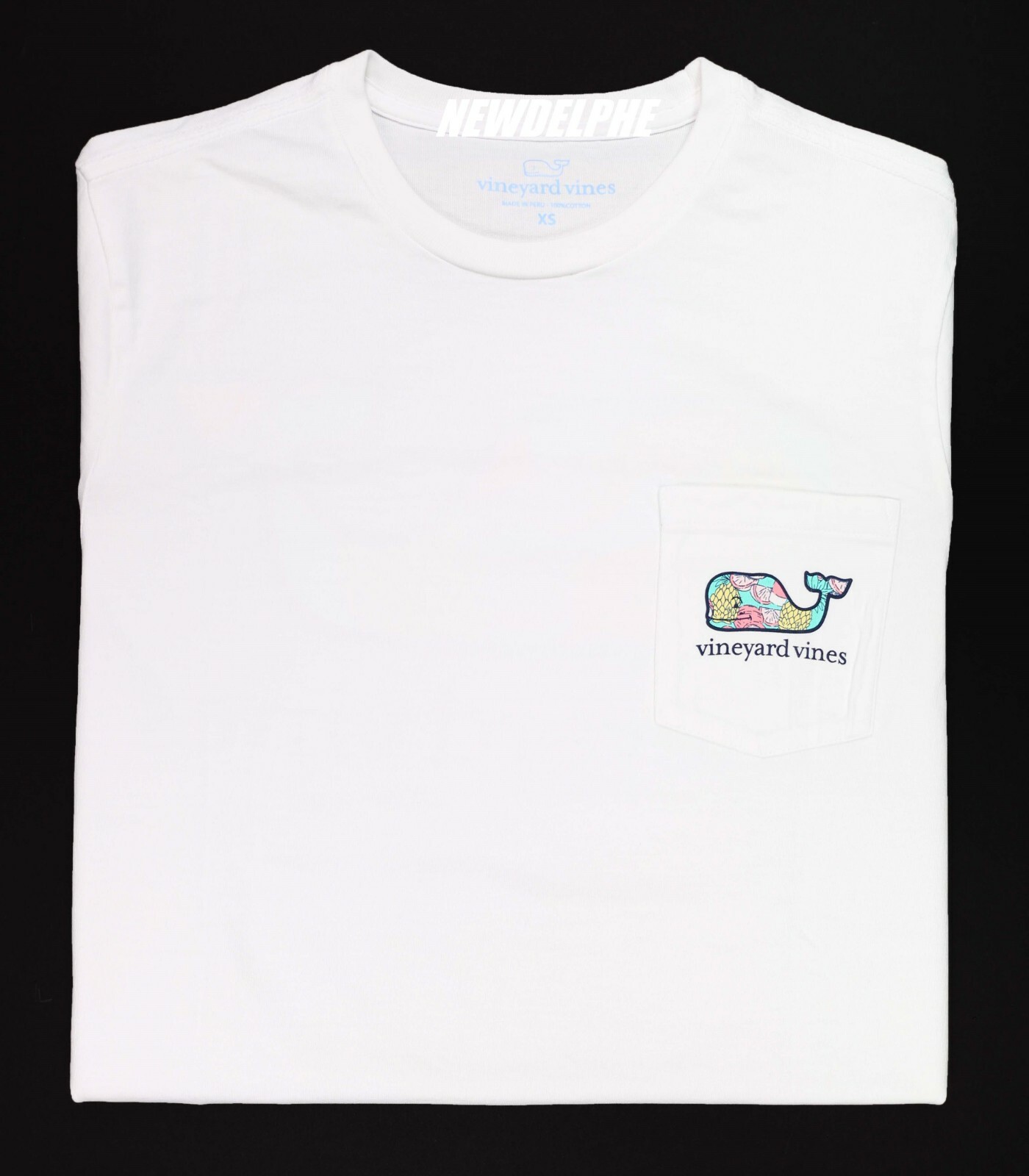 Vineyard Vines Men&rsquo;s SS Whale Pocket Crew T-Shirt Tee « SS TROPICAL DRINK WHALE »