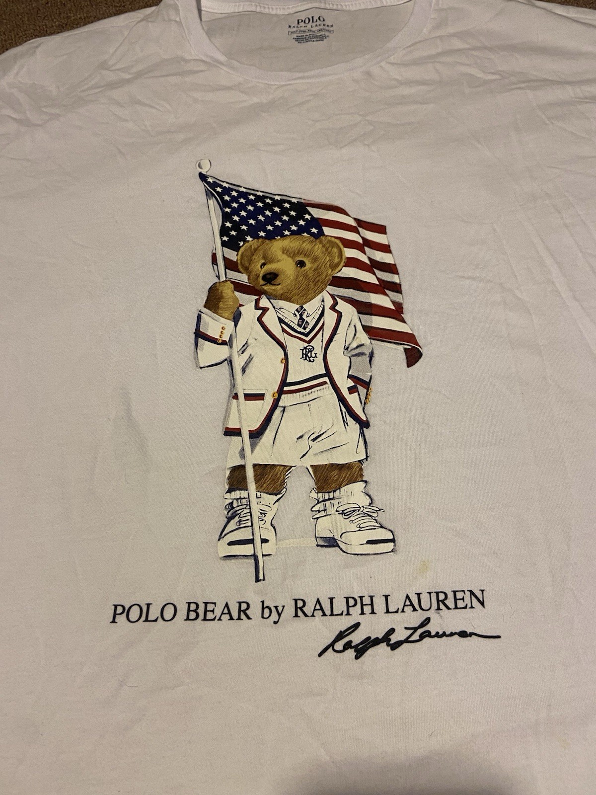 Classic Polo Ralph Lauren Polo Bear Preppy Outfit Graphic White T Shirt