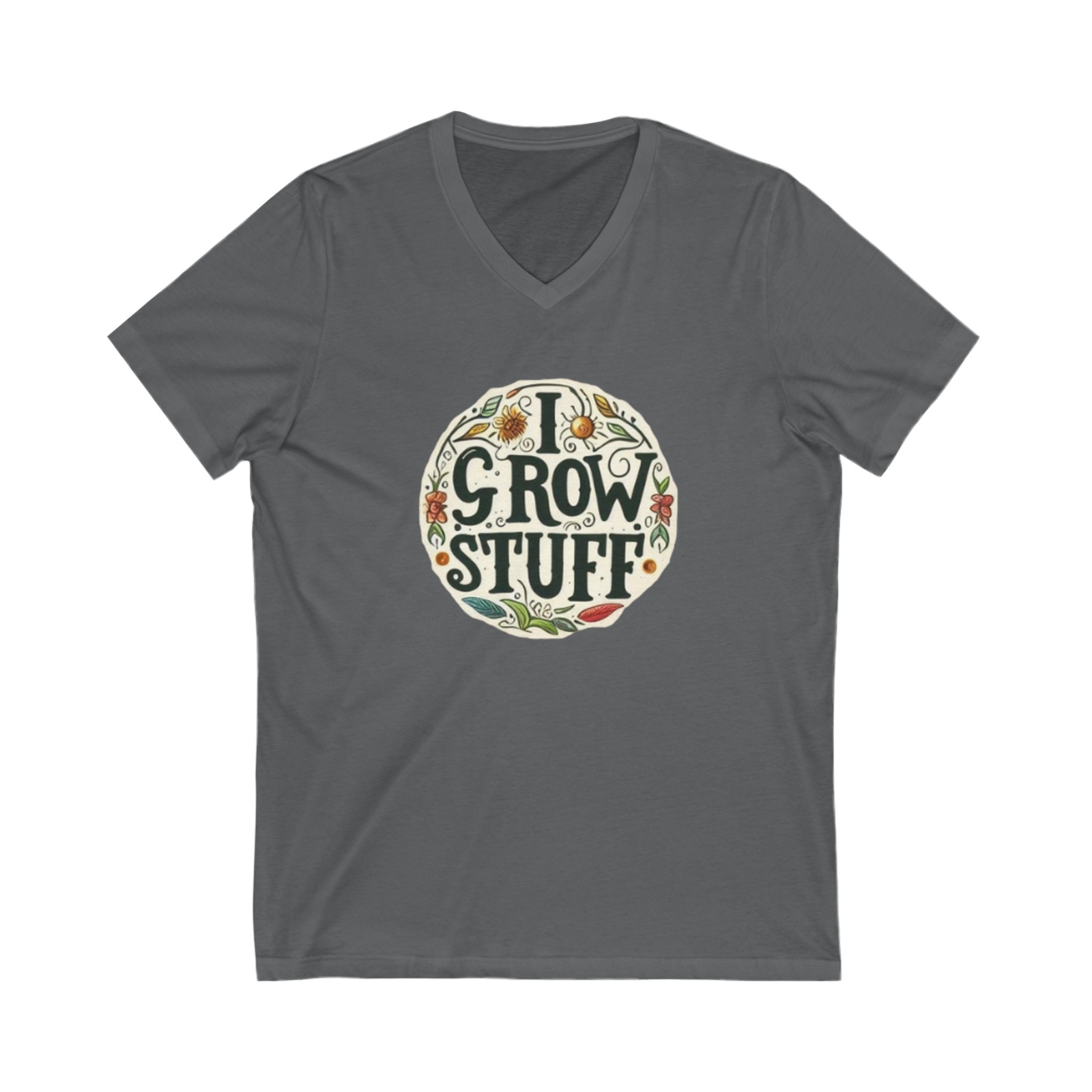 I Grow Stuff Unisex Jersey Short Sleeve V-Neck Tee