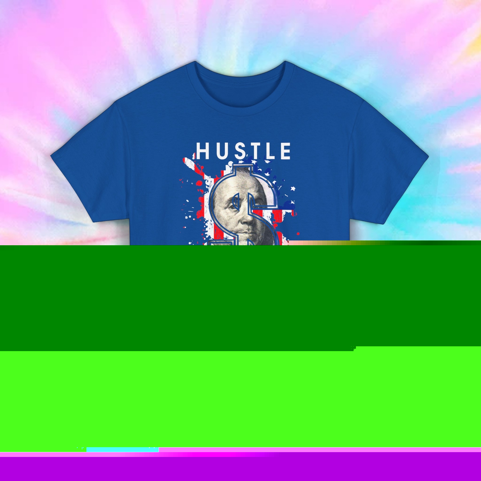 Hustle All Day Shirt | Dollar Sign Graphic Tee | Patriotic USA Hustler Gift