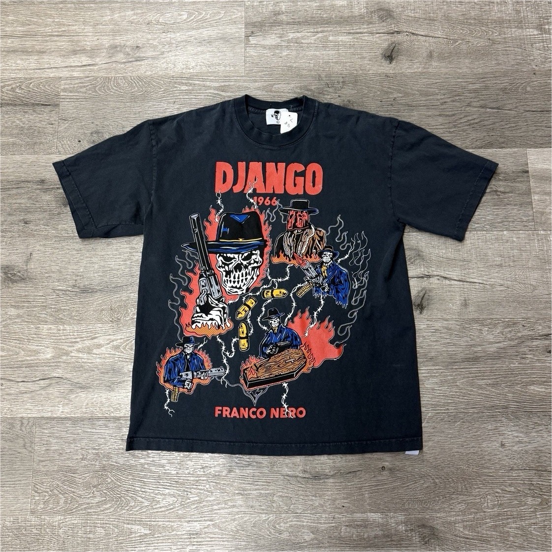 Warren Lotas Django 1966 Franco Nero Graphic Black Men&rsquo;s Large T-Shirt