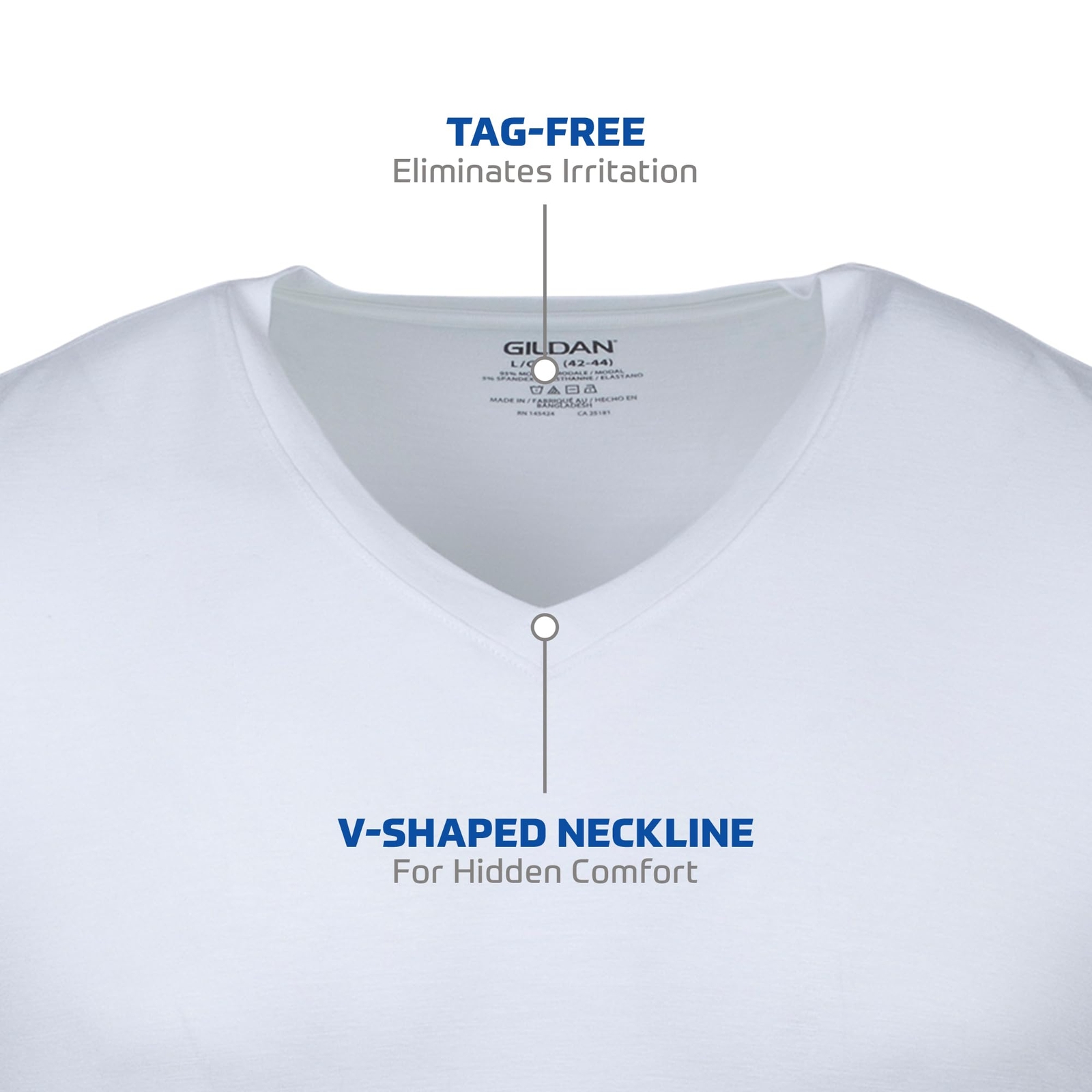 6-pack Men&rsquo;s Comfortable Jersey 100% Cotton V-Neck T-Shirts,X-Large White