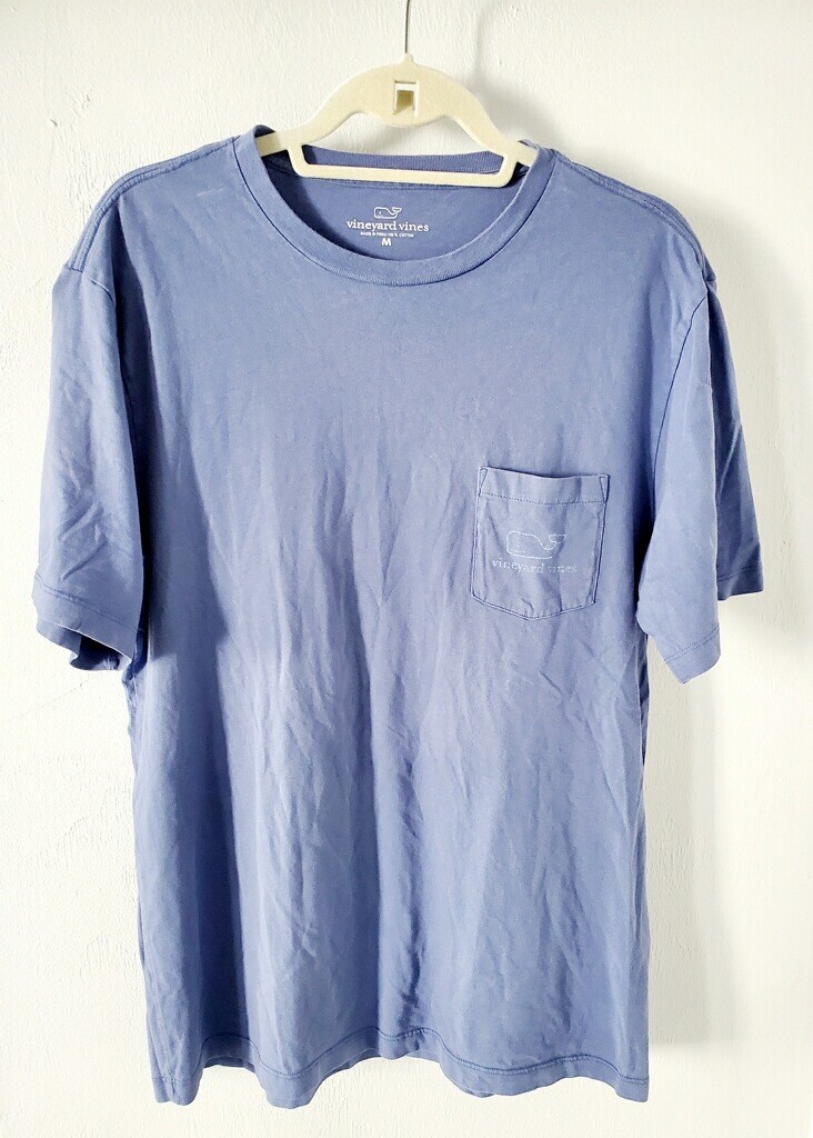 Vineyard Vines Blue Tshirt Big Whale With Pocket Double Sided Mens Size Medium