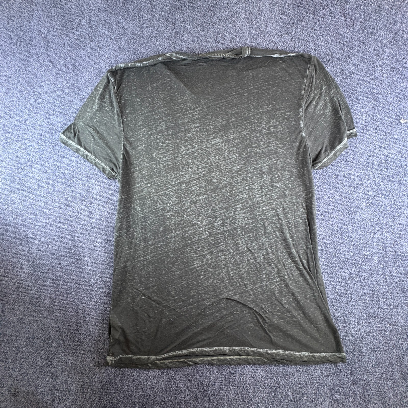 Buckle Black Burnout T-Shirt Mens 2XL Cotton V Neck Short Sleeve Everyday Wear