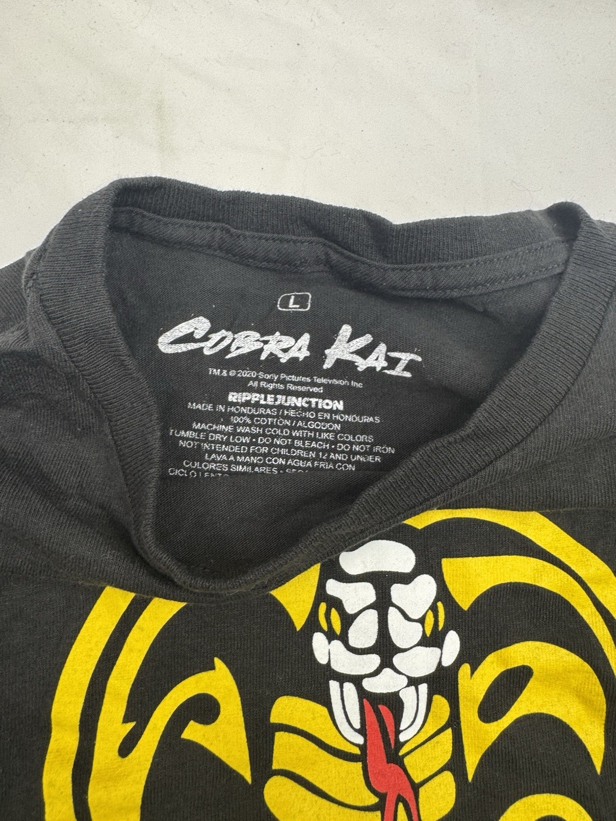 Cobra Kai Shirt T-Shirt Karate Kid Retro Apparel 80s Large New