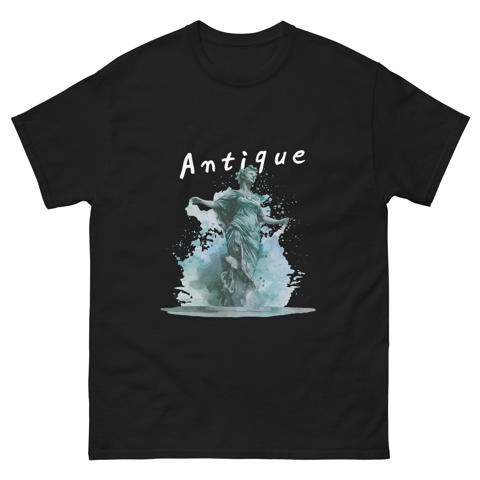 Vintage « Antique » T-Shirt with Elegant Statue Design. Stylish Unisex Retro Tee