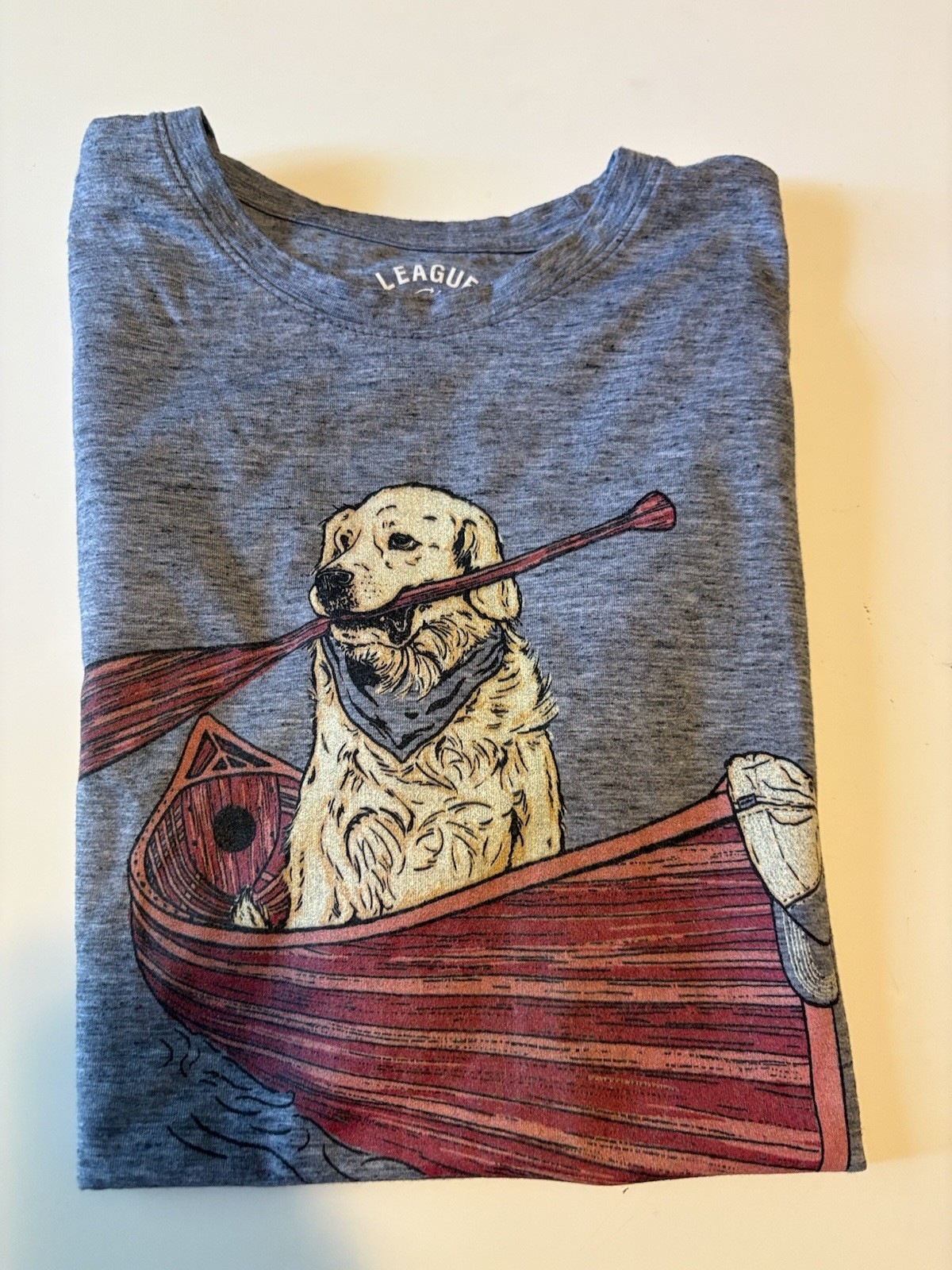 LEAGUE 91 Hall&rsquo;s Boathouse T-Shirt Womens S Cotton Golden Retriever Outdoor